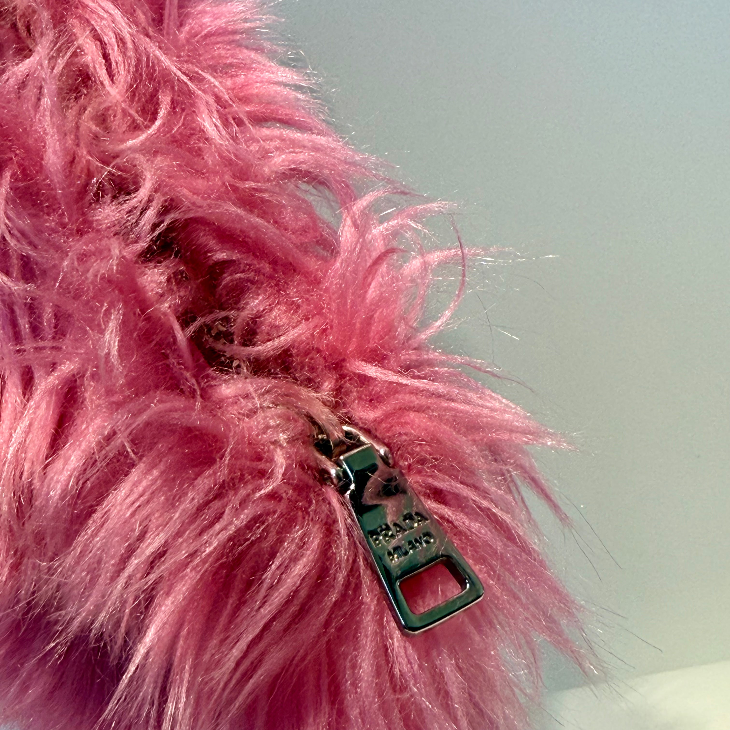 Prada Faux Fur Clutch Pink - Queen May