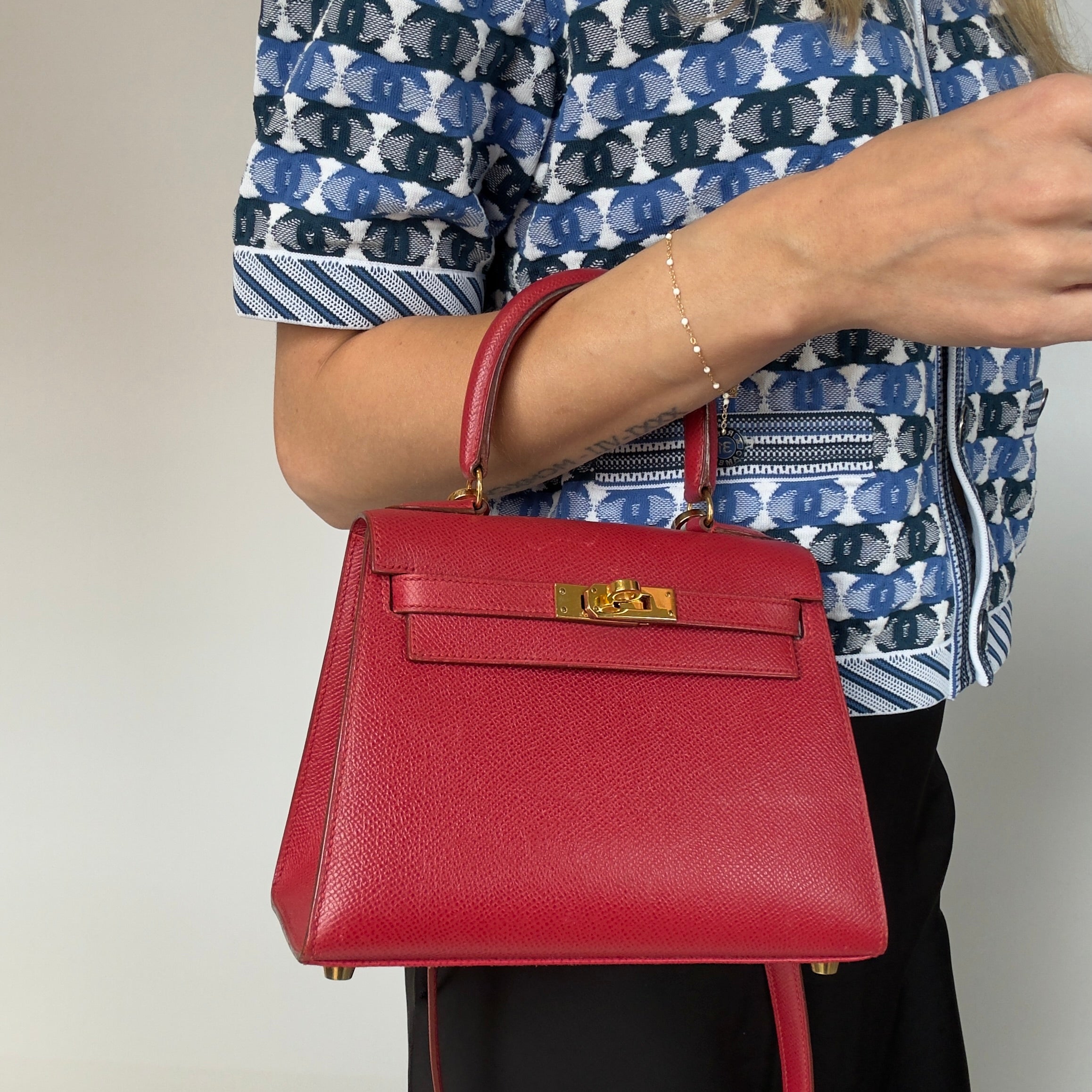 Ultra Rare Hermes Mini Kelly Courcheval Rouge Vif 20 - Queen May