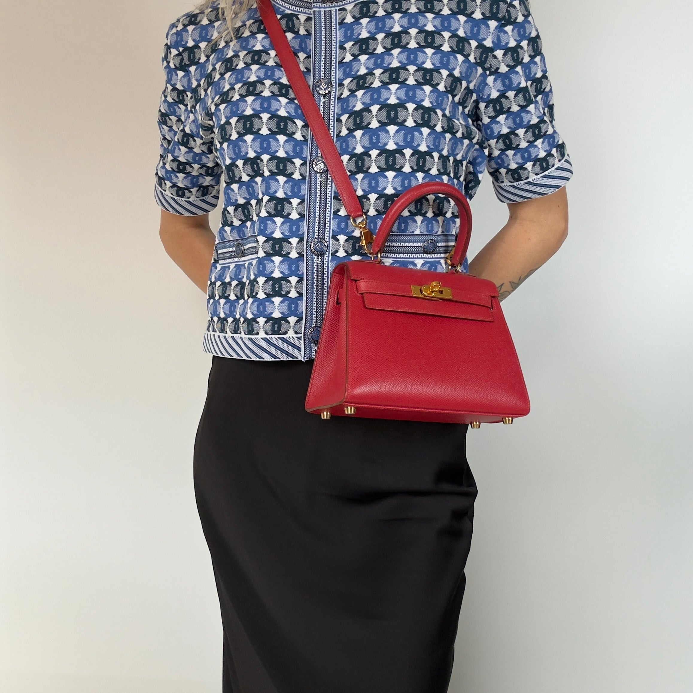 Ultra Rare Hermes Mini Kelly Courcheval Rouge Vif 20 - Queen May