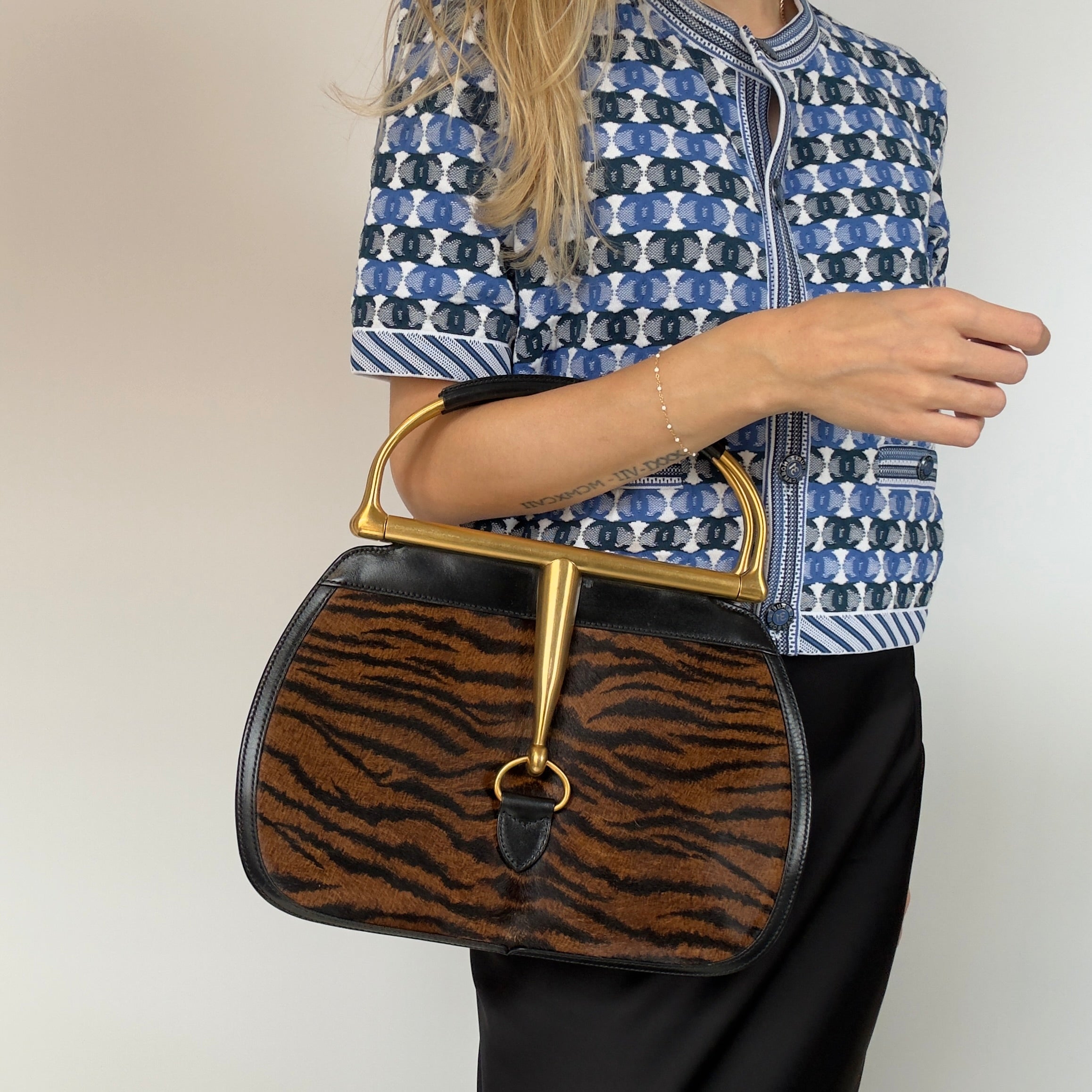 Ultra Rare Gucci Vintage Snafflebit Bag with Ponyhair Detail - Queen May