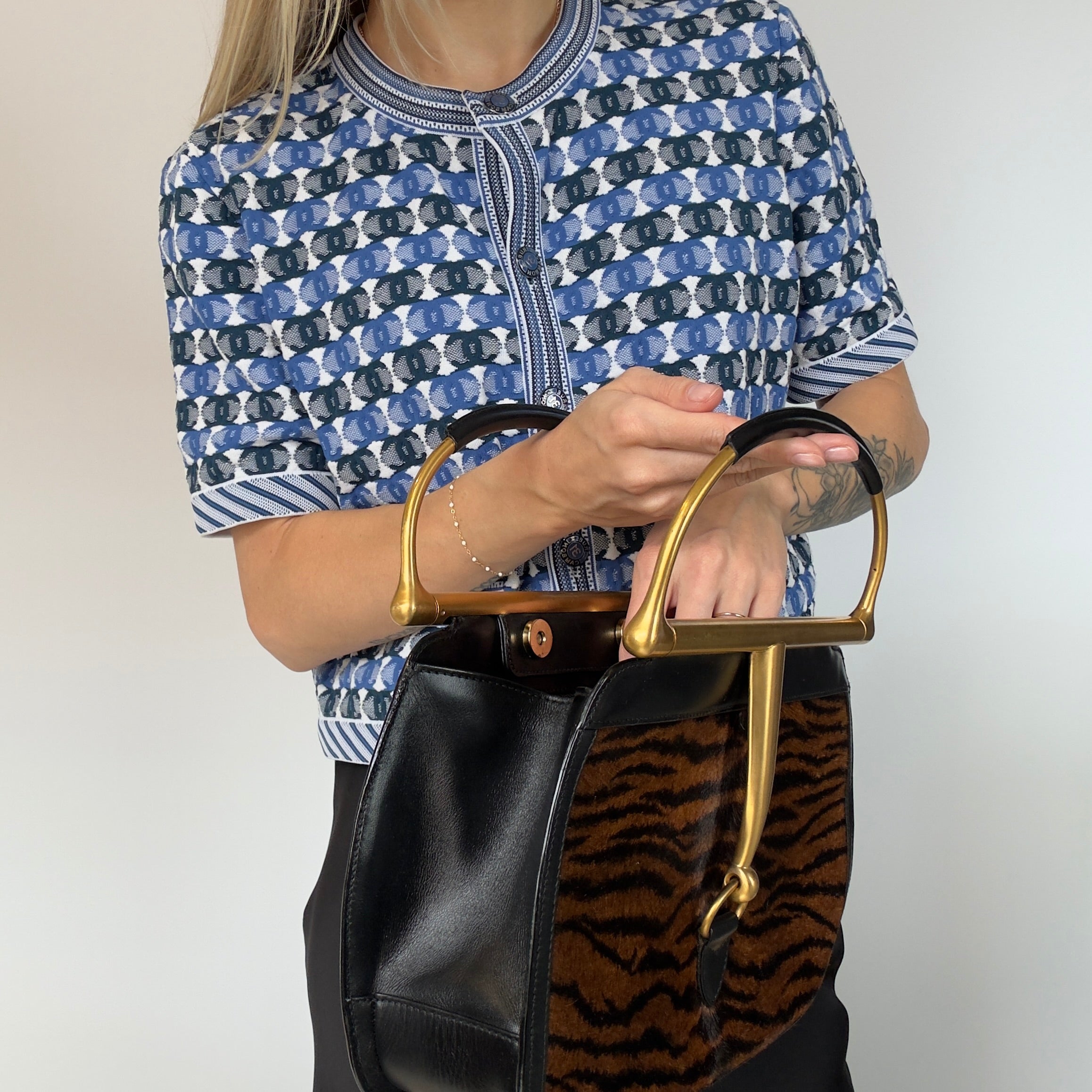 Ultra Rare Gucci Vintage Snafflebit Bag with Ponyhair Detail - Queen May