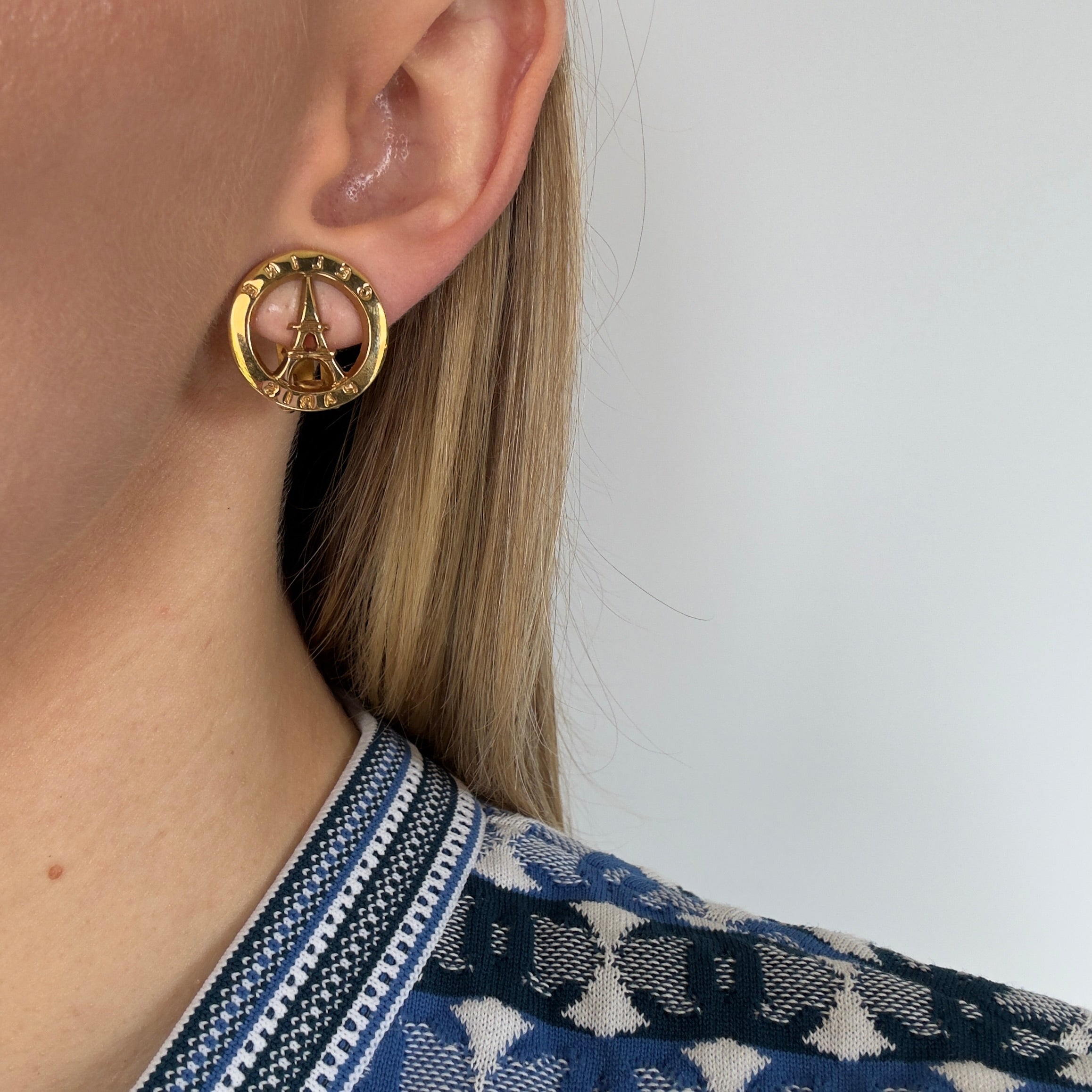 Celine Eiffel Tower Motif Clip On Earrings - Queen May