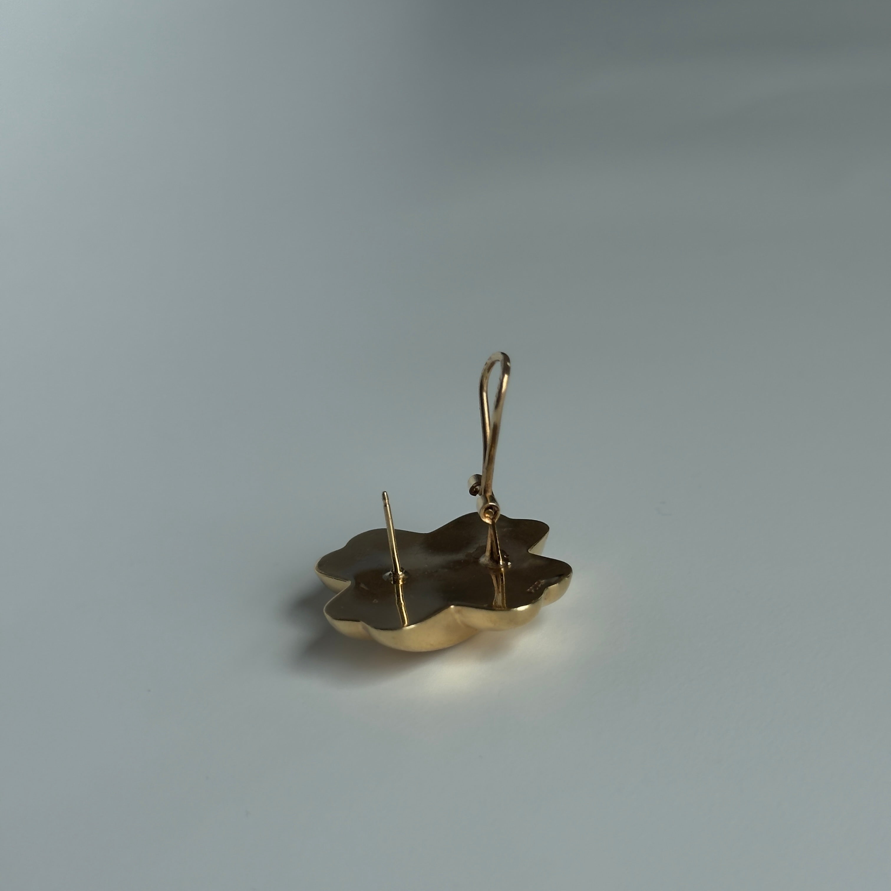 Vintage 14K Yellow Gold Woven X Earrings Omega Backs - Queen May