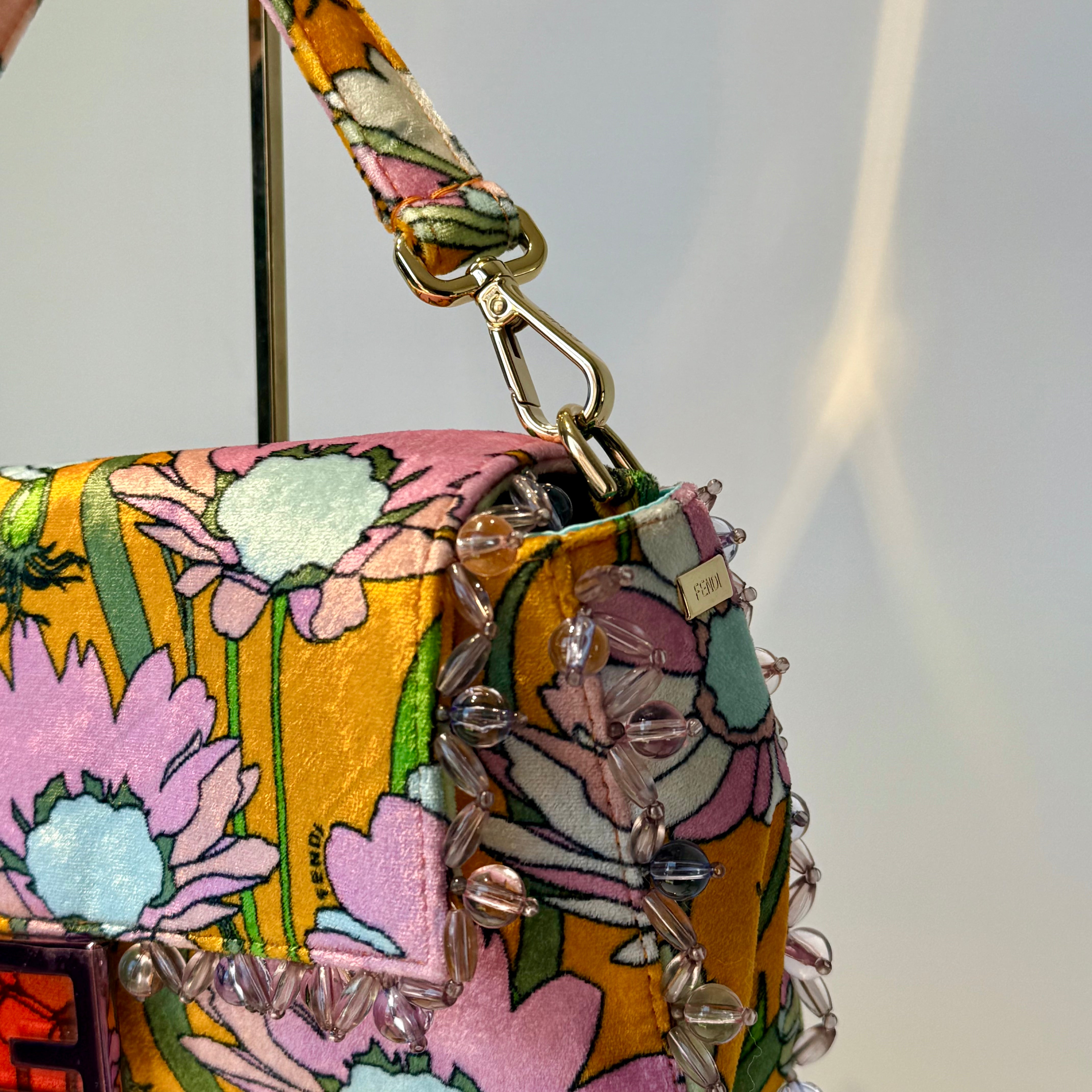 Rare Limited Edition Fendi Floral Velvet Baguette - Queen May