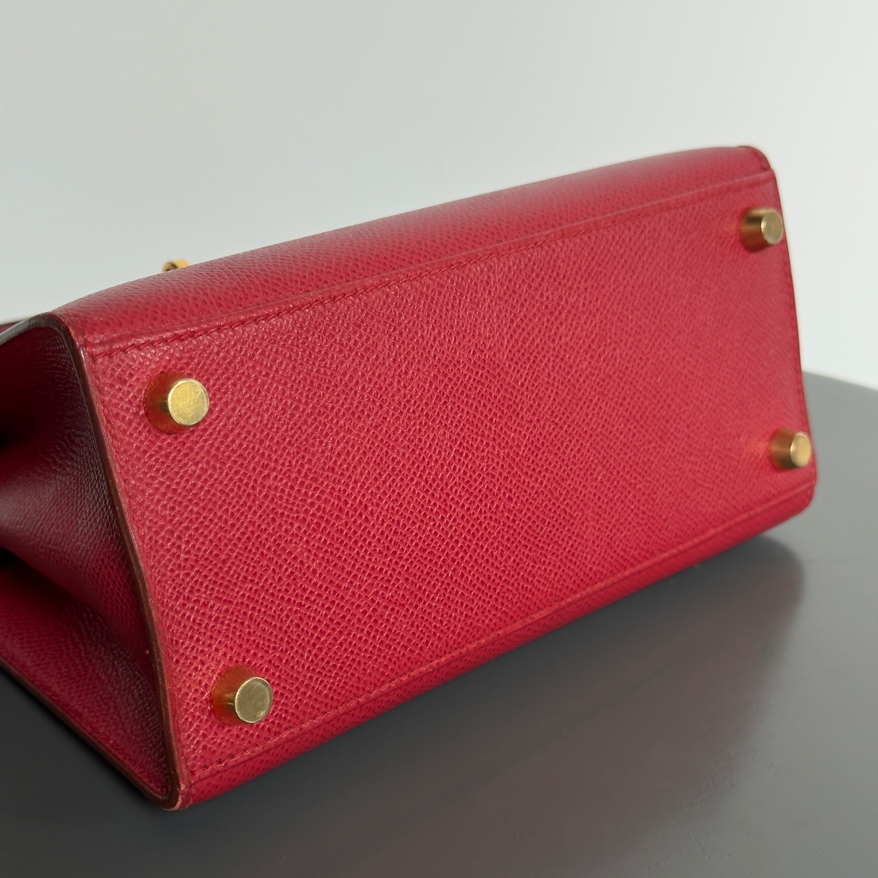 Ultra Rare Hermes Mini Kelly Courcheval Rouge Vif 20 - Queen May