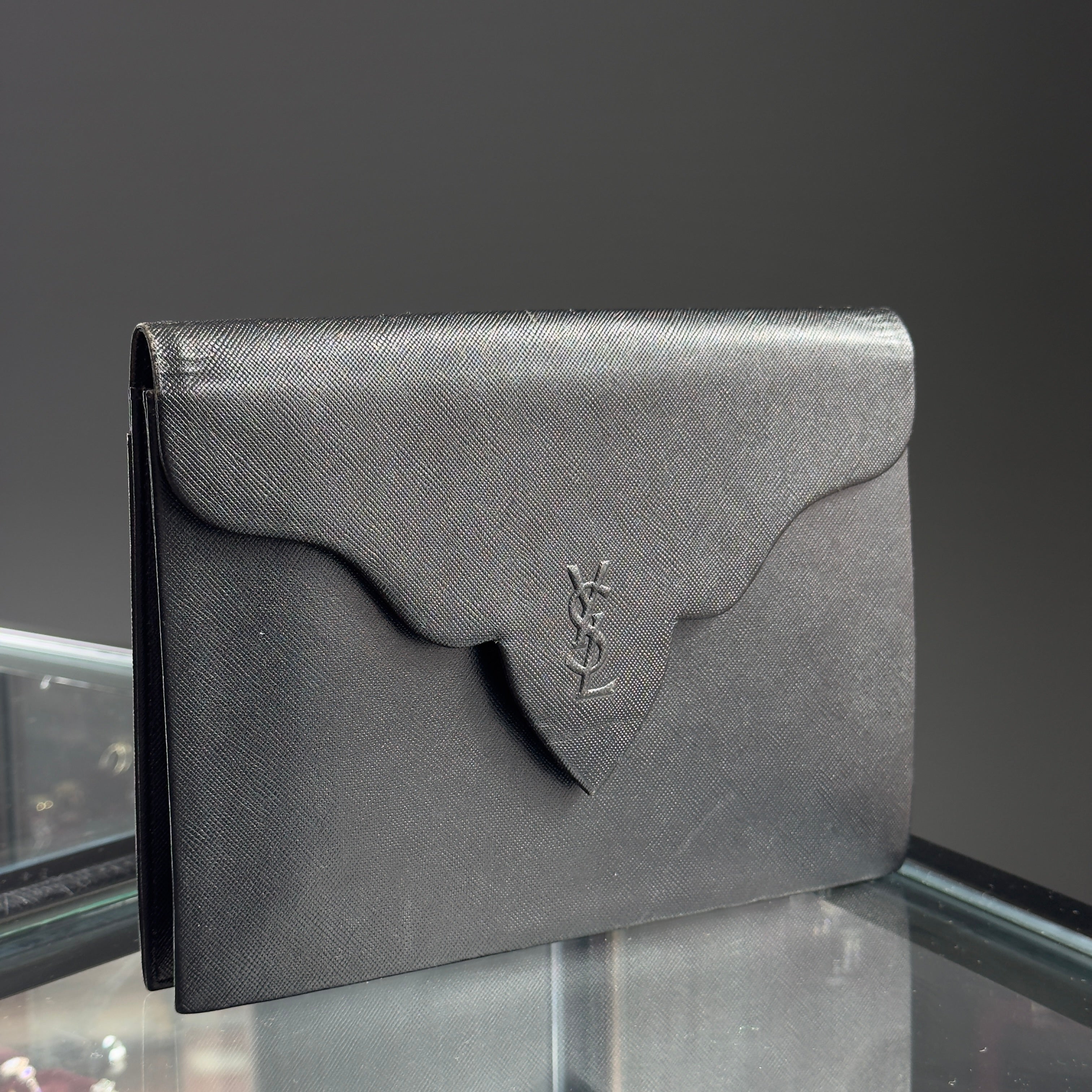Vintage Yves Saint Laurent Clutch Black - Queen May