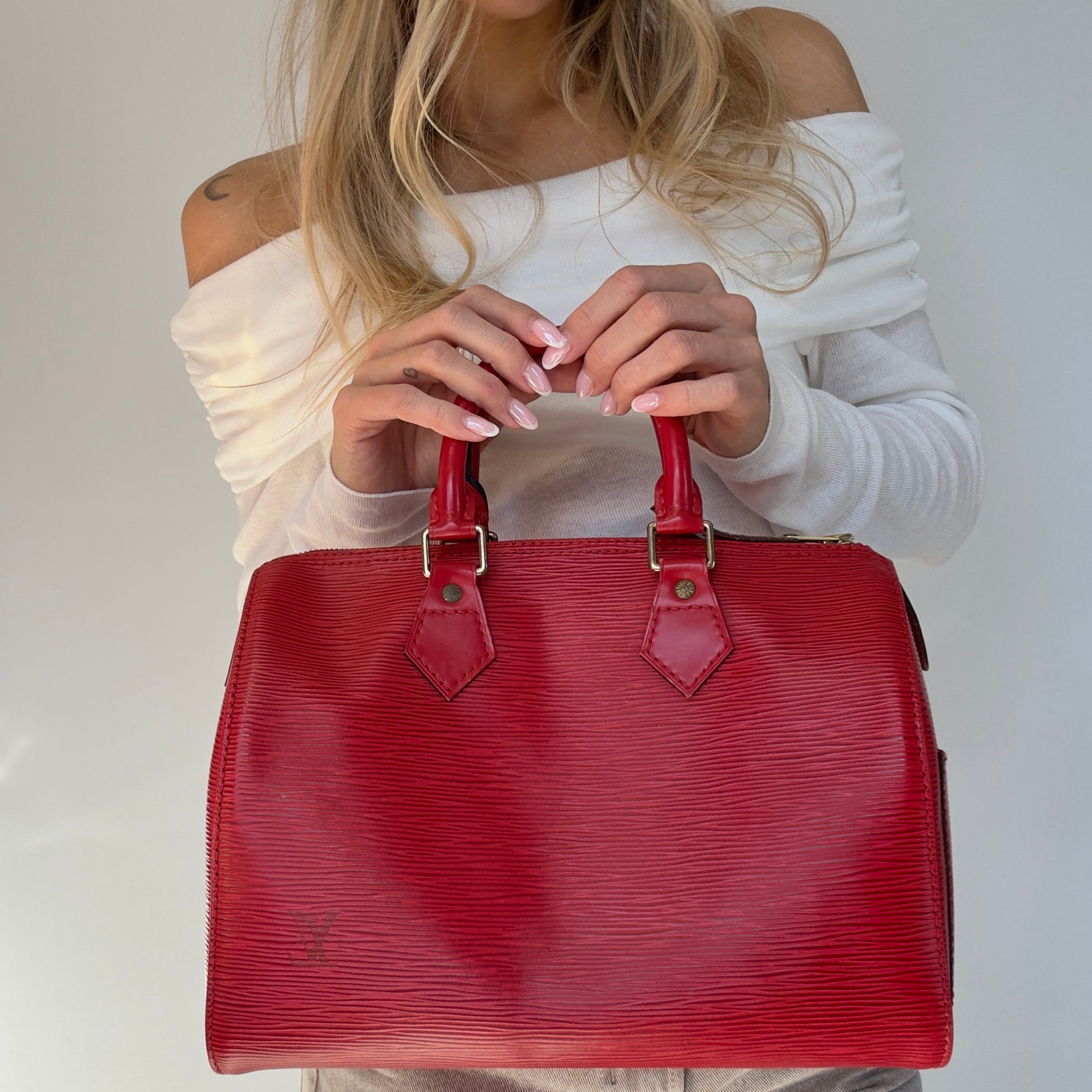 Louis Vuitton Red Epi Speedy 30 - Queen May