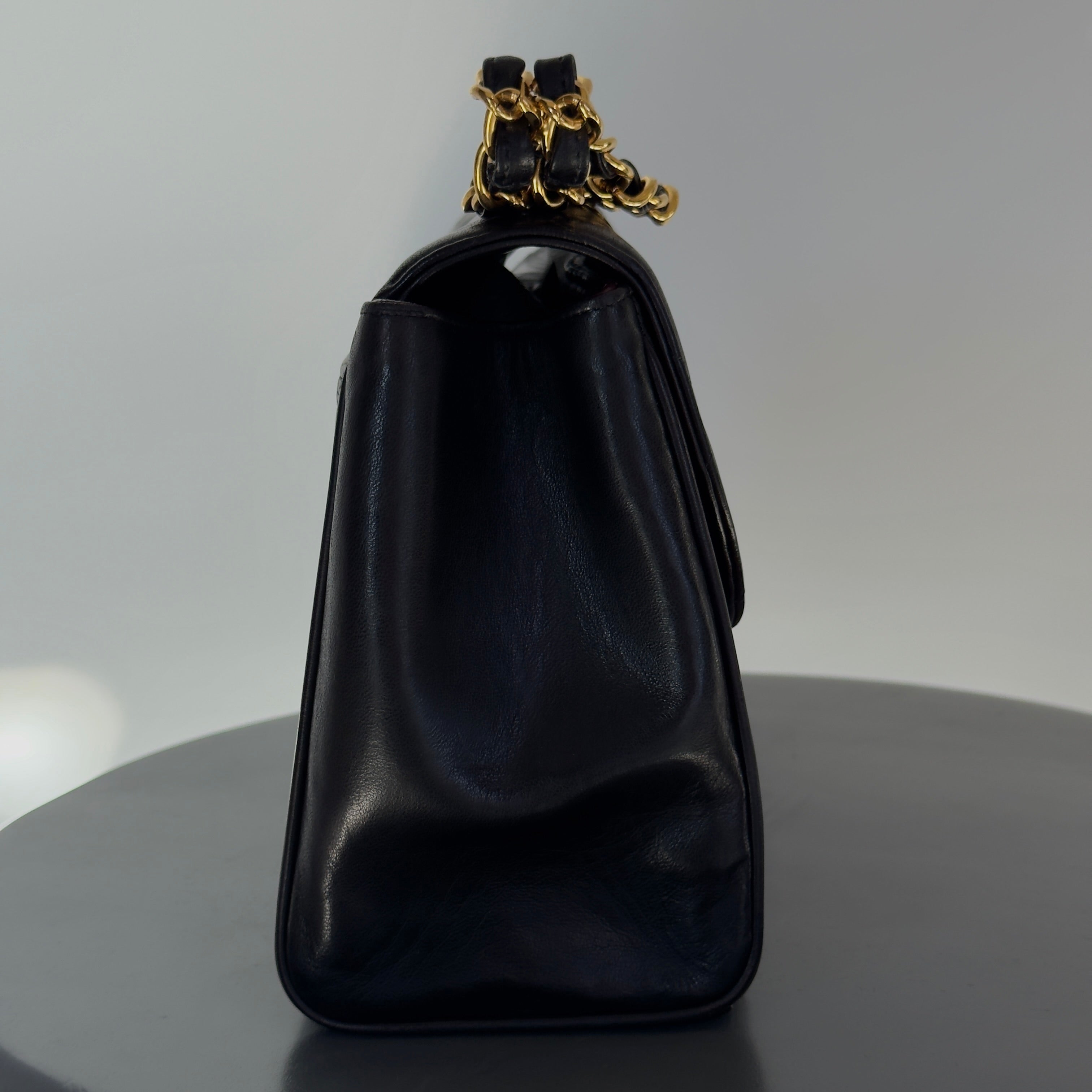 Chanel Black Quilted Lambskin Chain Handle Handbag - Queen May