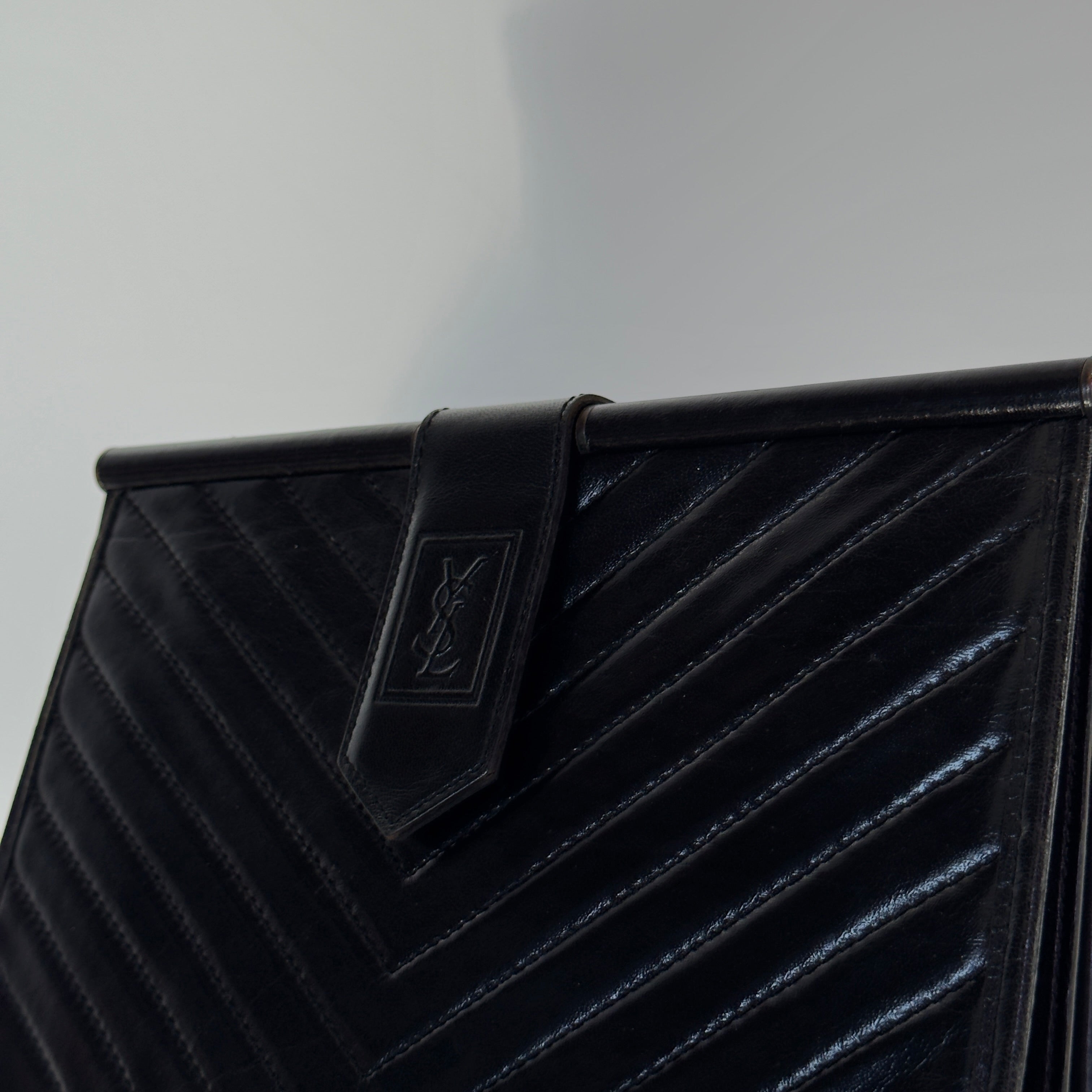 Vintage Yves Saint Laurent Black Clutch - Queen May