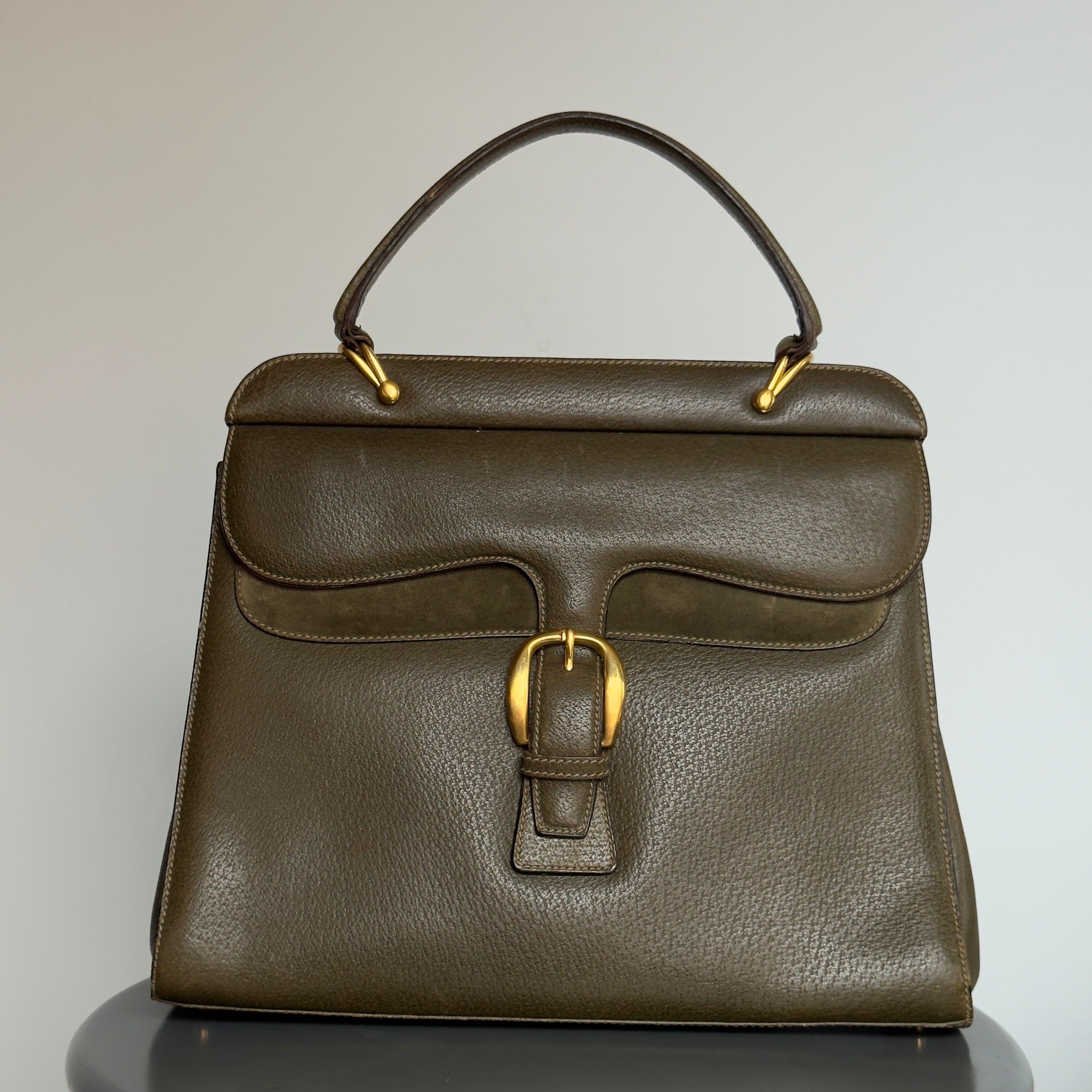 Gucci Vintage Leather Top Handle Bag - Queen May