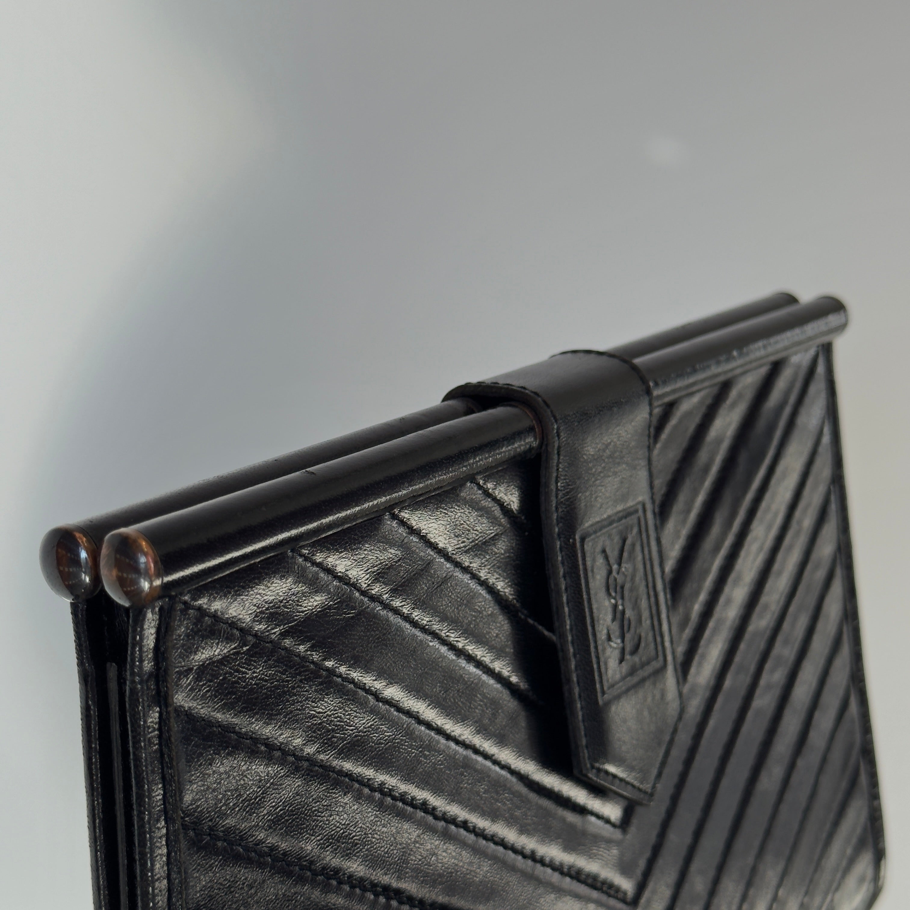 Vintage Yves Saint Laurent Black Clutch - Queen May
