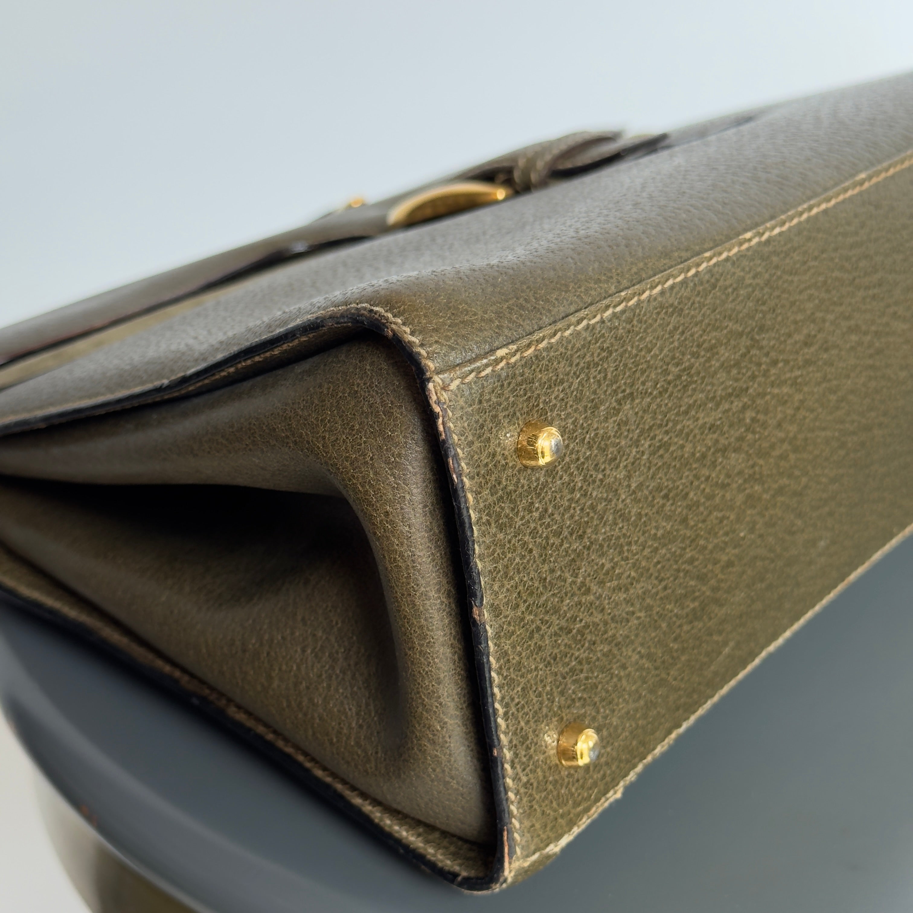 Gucci Vintage Leather Top Handle Bag - Queen May