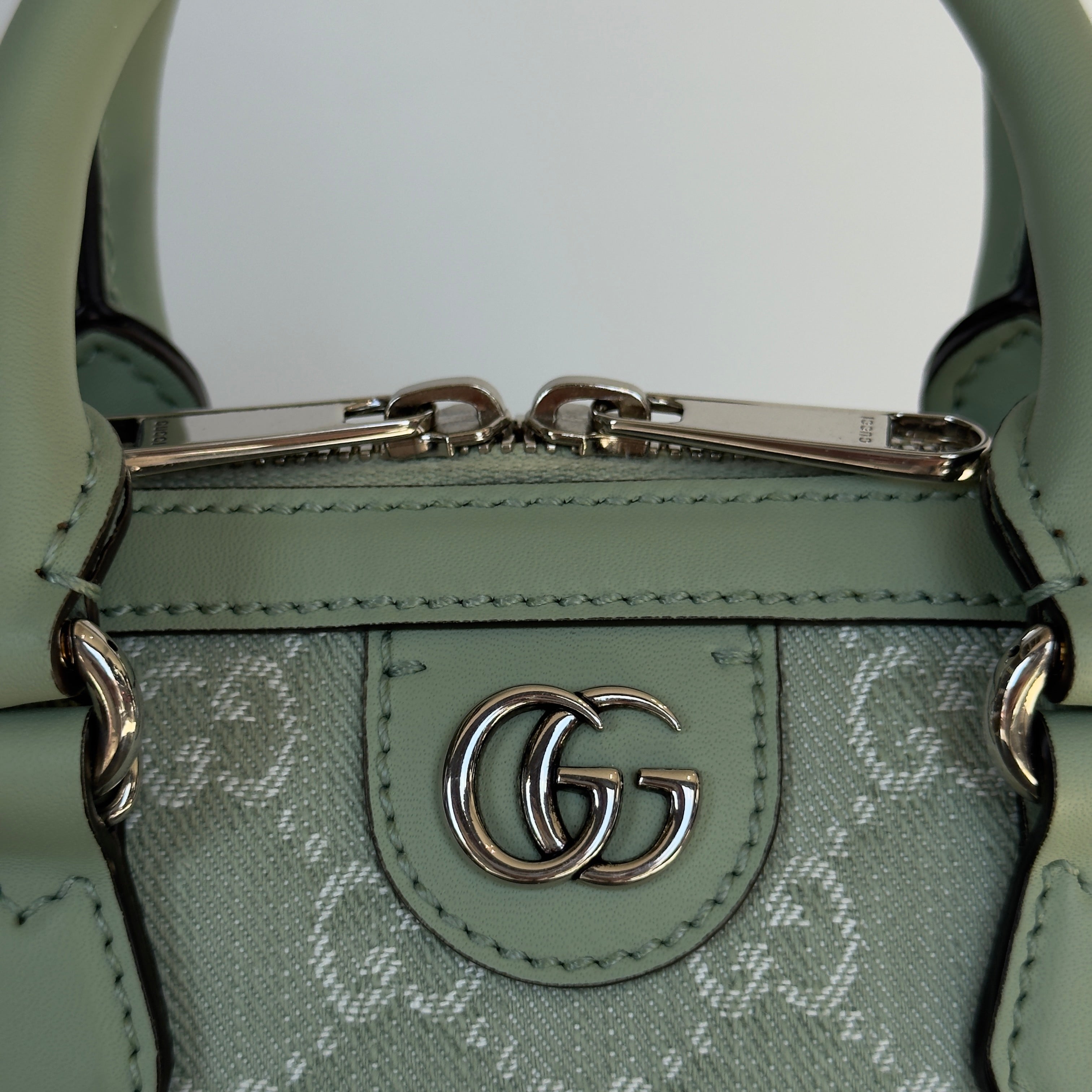 Gucci Denim GG Monogram Calfskin Mini Ophidia Top Handle
