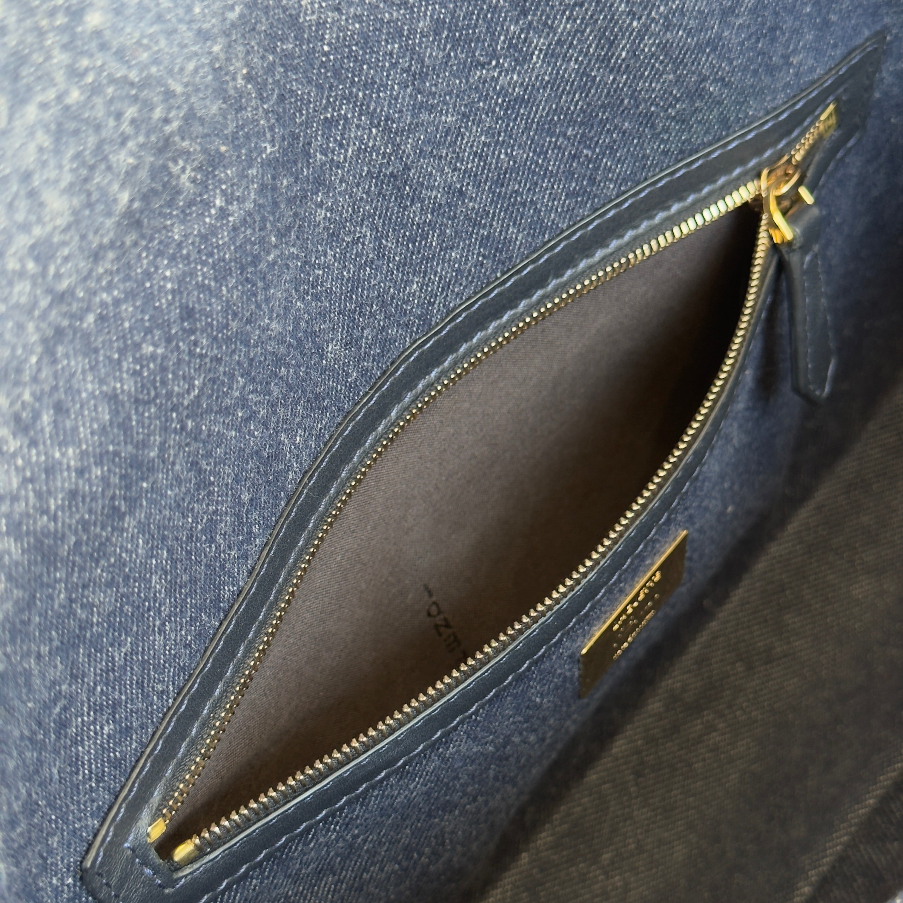 Fendi Denim Large Baguette Orange Trim - Queen May