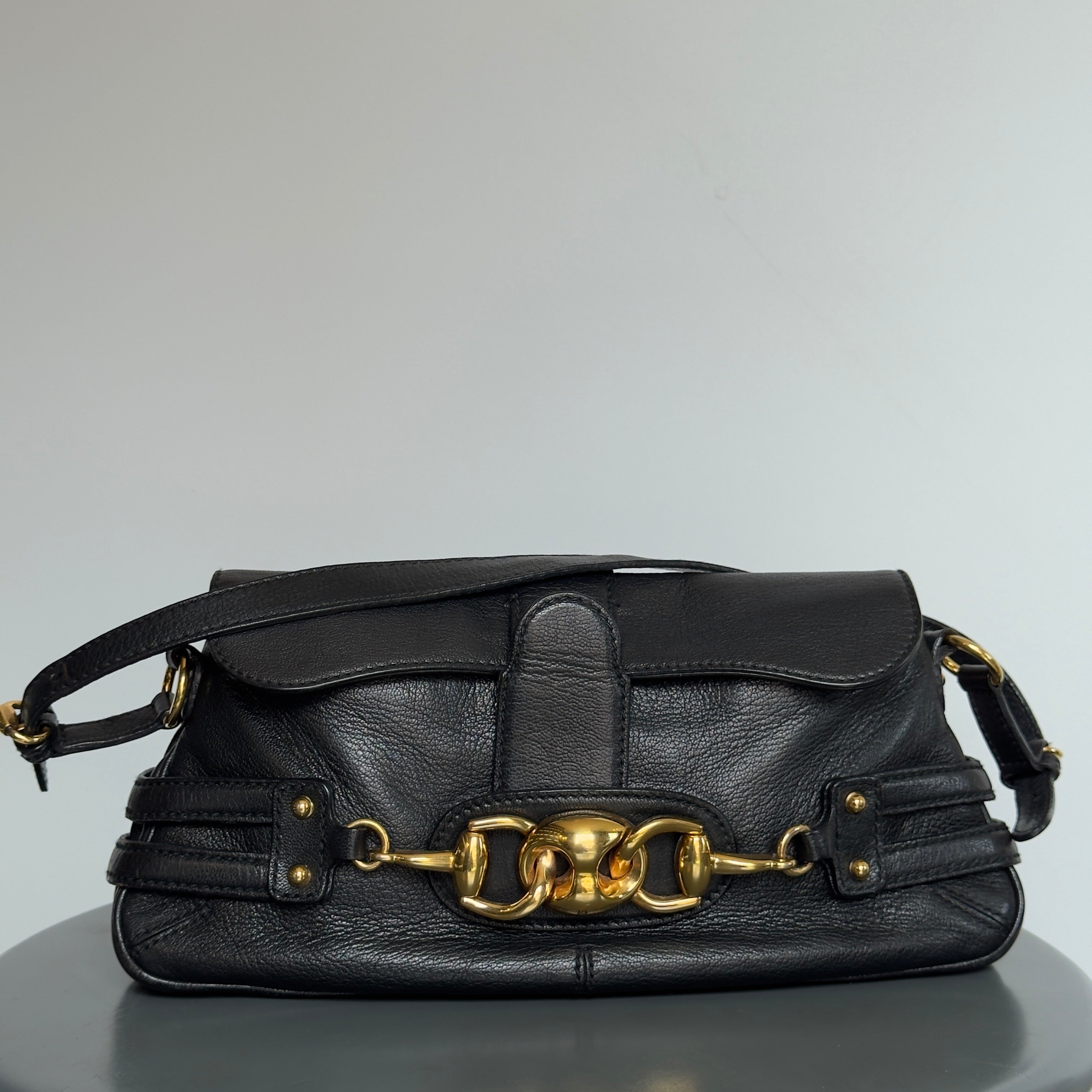 Gucci Leather Horsebit Chain Flap Shoulder Bag Tom Ford Era - Queen May