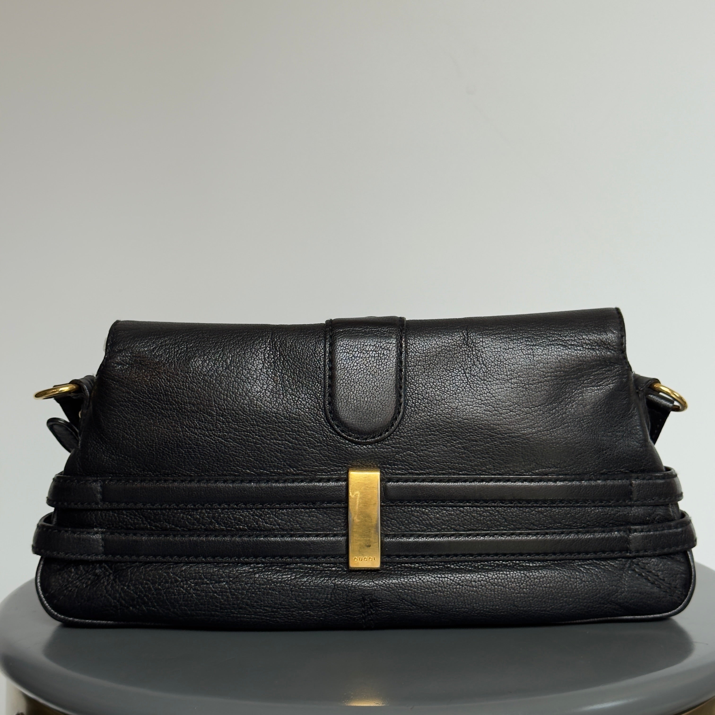 Gucci Leather Horsebit Chain Flap Shoulder Bag Tom Ford Era - Queen May