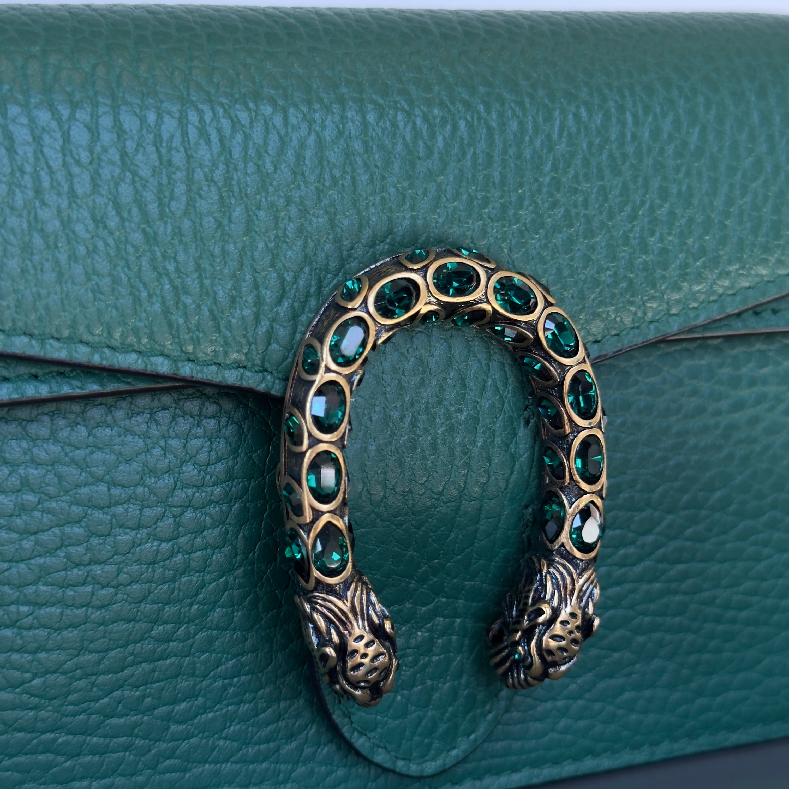 Gucci Dollar Green Calfskin Super Mini Dionysus Crossbody Bag - Queen May
