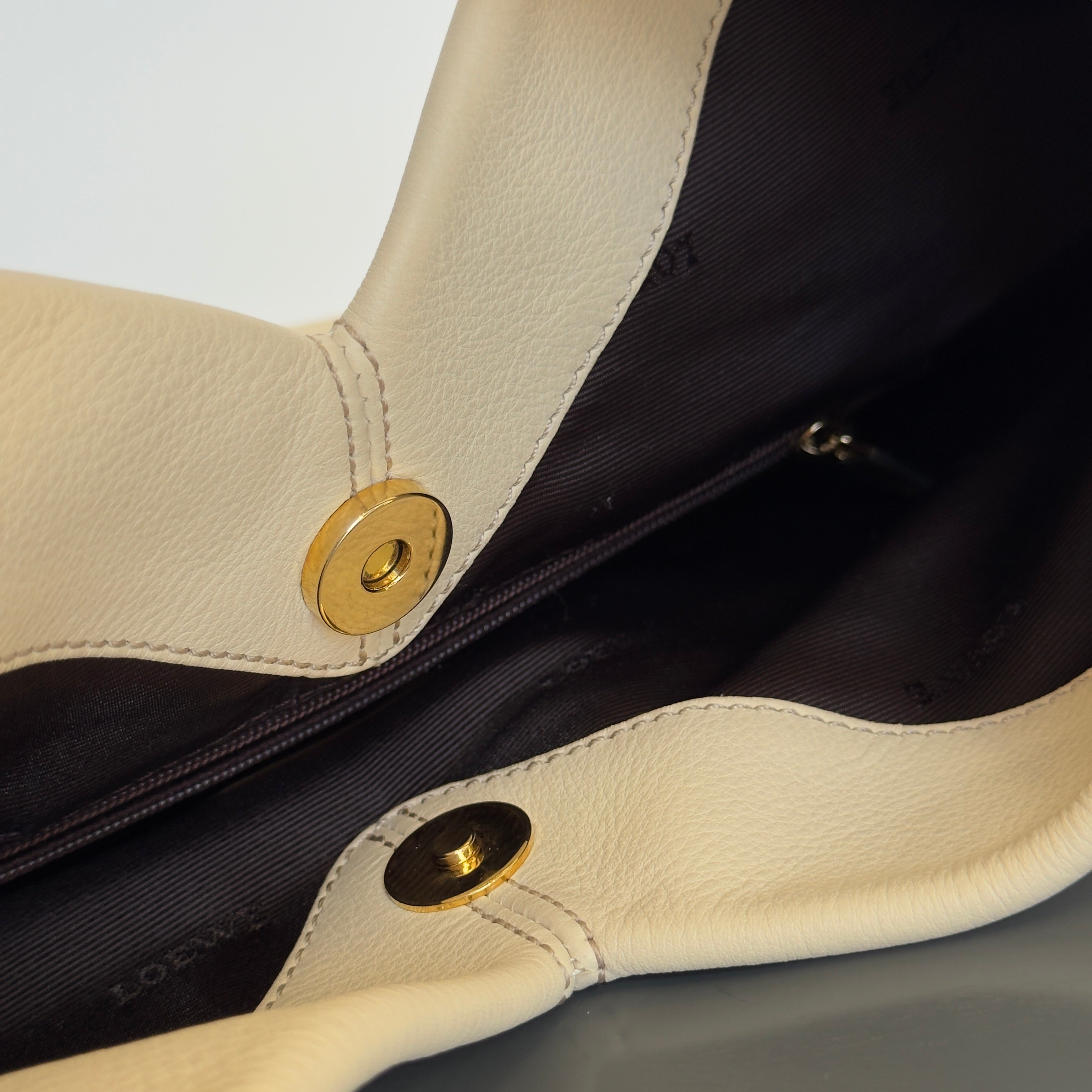 Loewe Half Moon Hobo Bag Cream Leather - Queen May