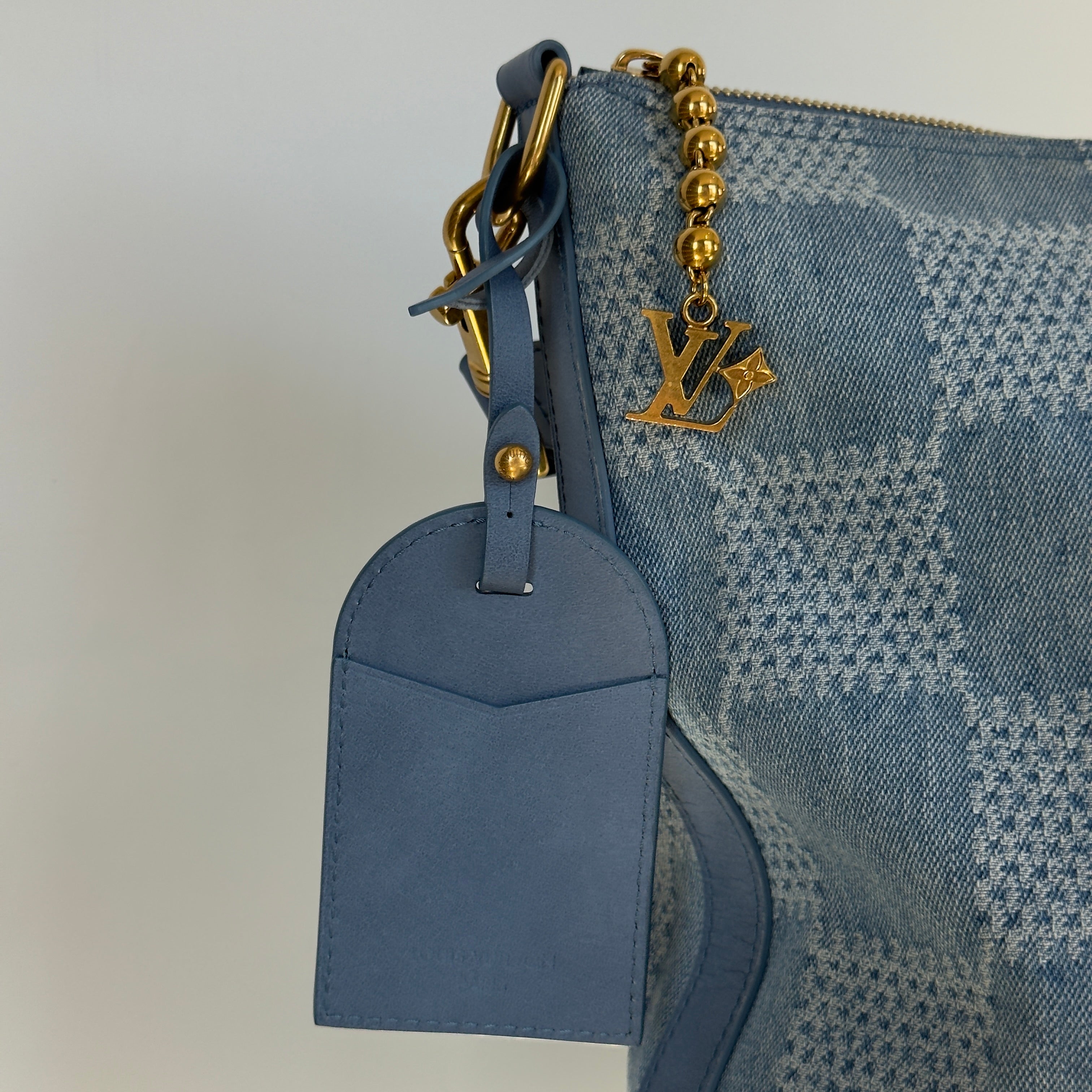 Louis Vuitton Denim Damier Vagabond Hobo Bag - Queen May