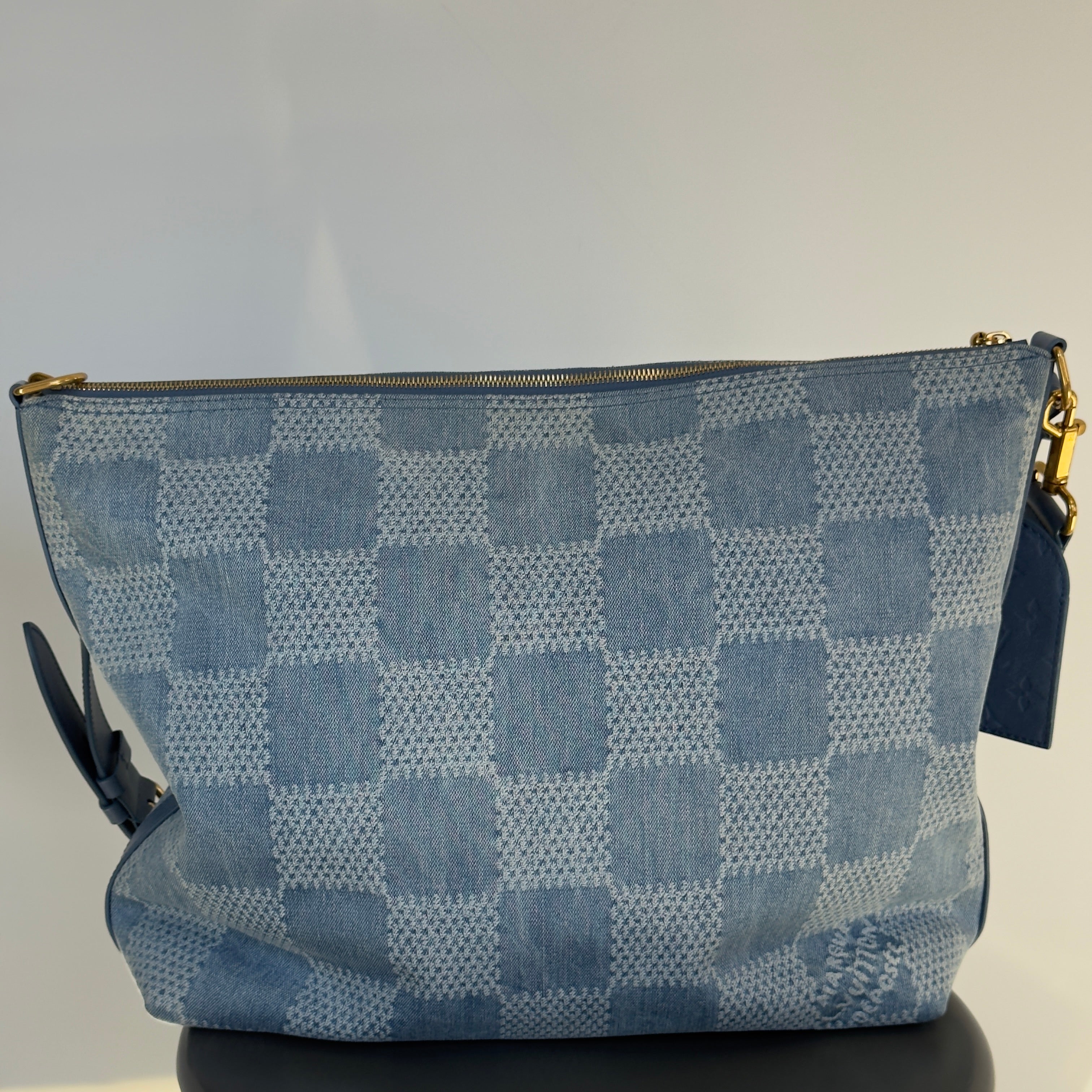 Louis Vuitton Denim Damier Vagabond Hobo Bag - Queen May