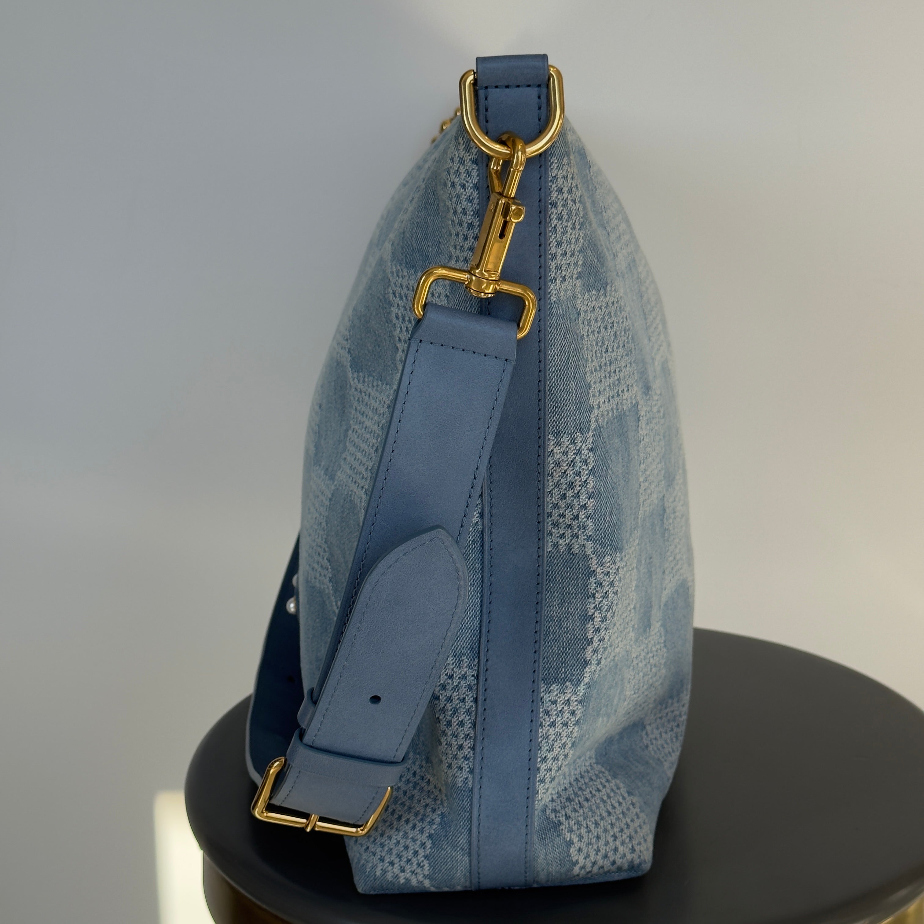 Louis Vuitton Denim Damier Vagabond Hobo Bag - Queen May