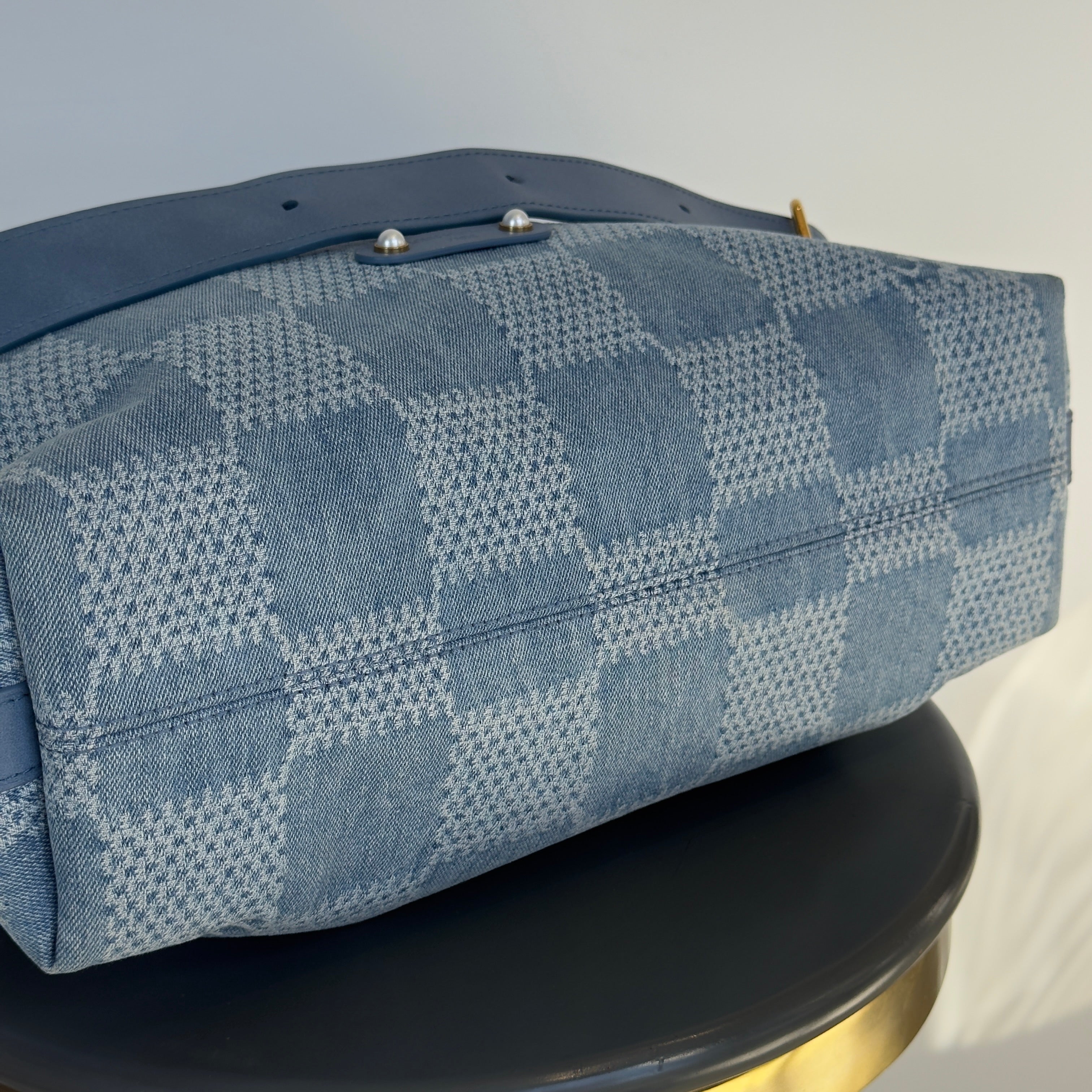 Louis Vuitton Denim Damier Vagabond Hobo Bag - Queen May