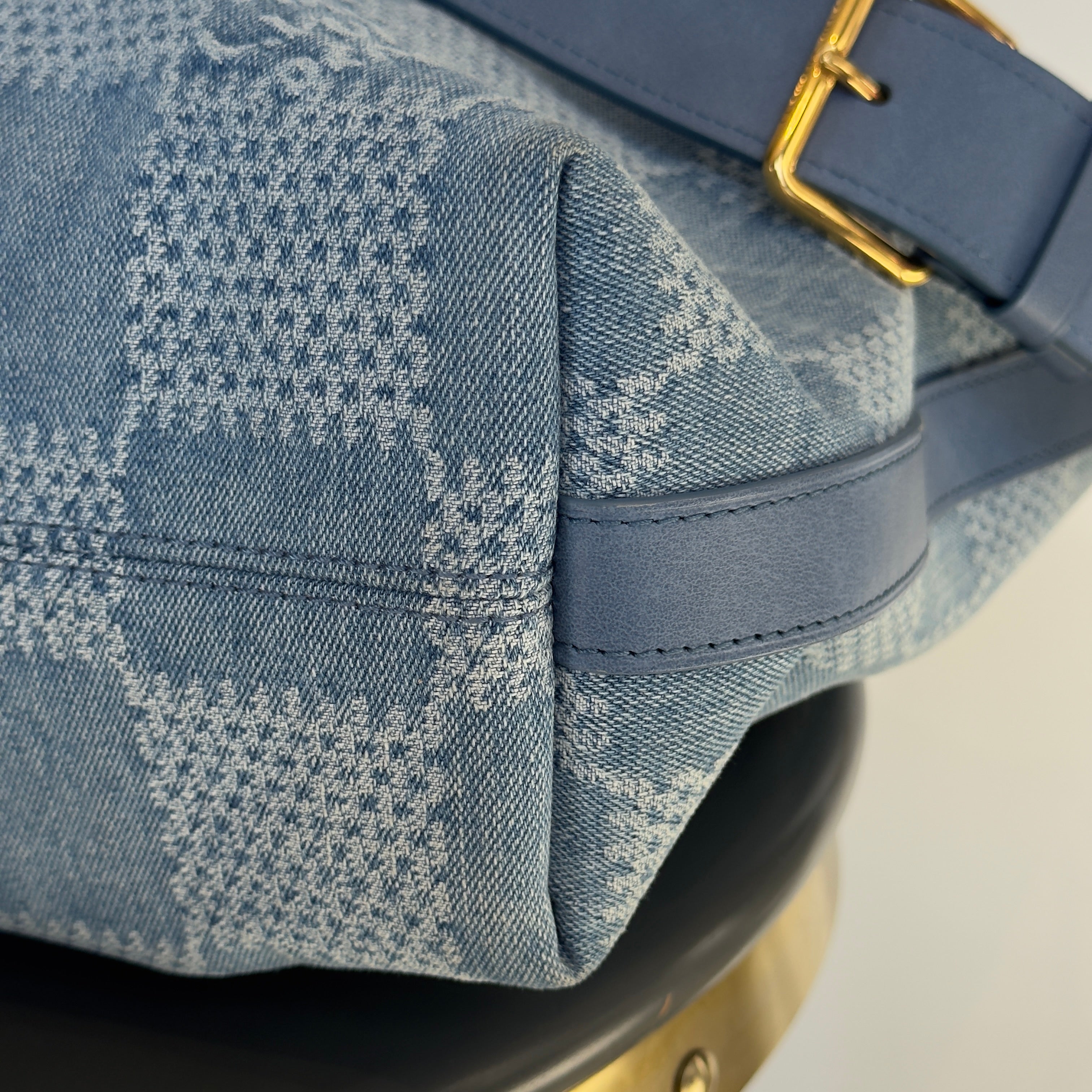 Louis Vuitton Denim Damier Vagabond Hobo Bag - Queen May