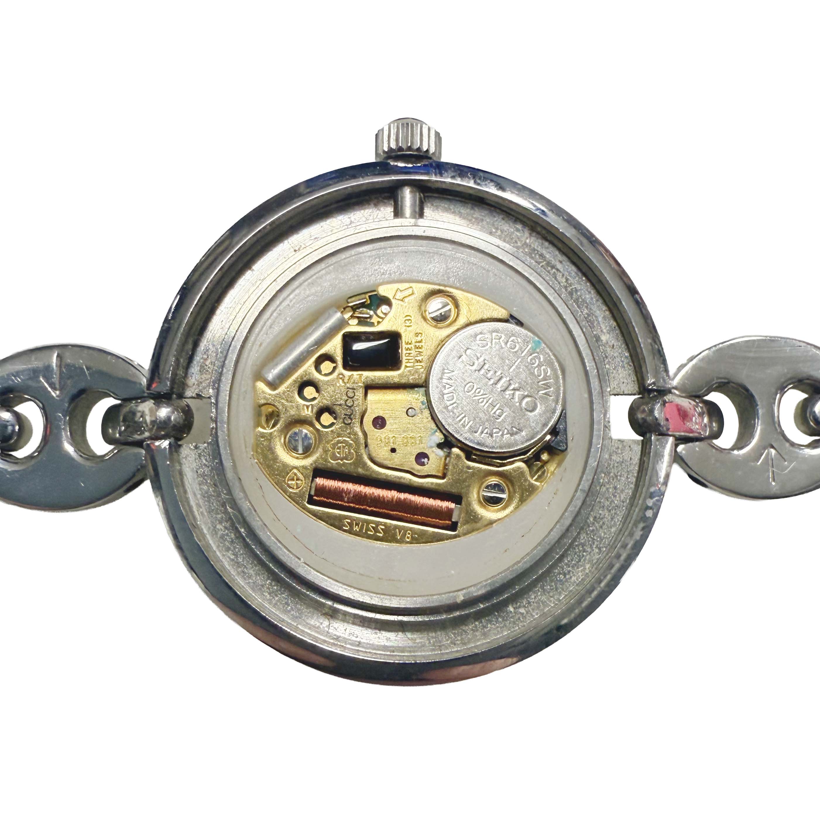 Vintage Silver Gucci Interchangeable Bezel Watch Link Bracelet - Queen May