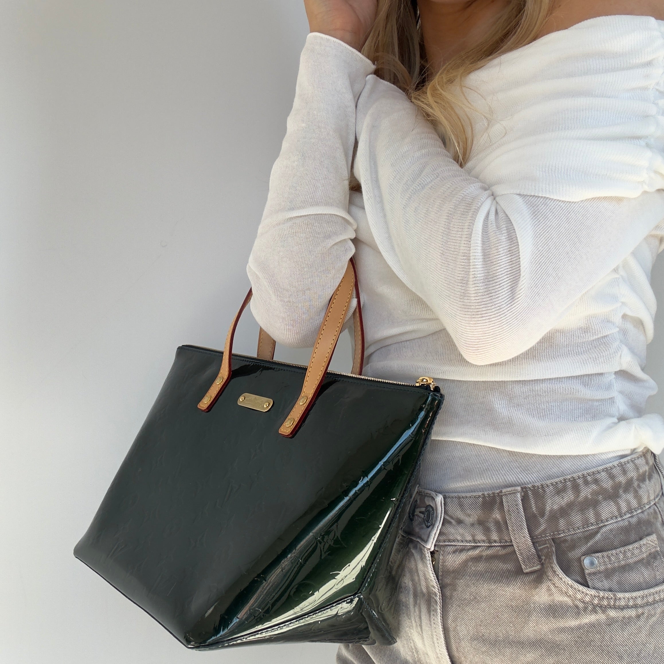 Louis Vuitton Rare Green Vernis Bellevue Tote GM - Queen May
