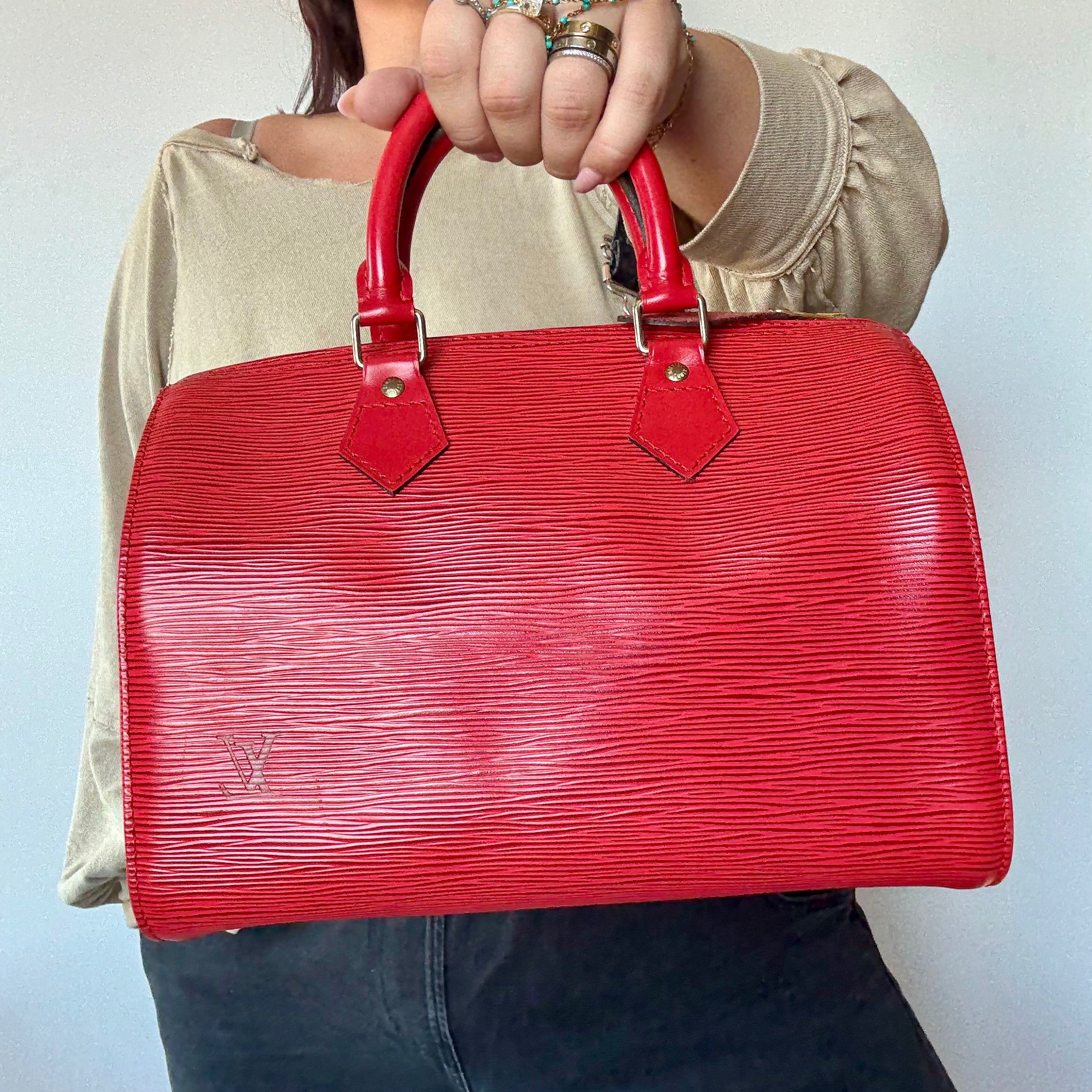 Louis Vuitton Epi Leather Speedy 30 Red - Queen May
