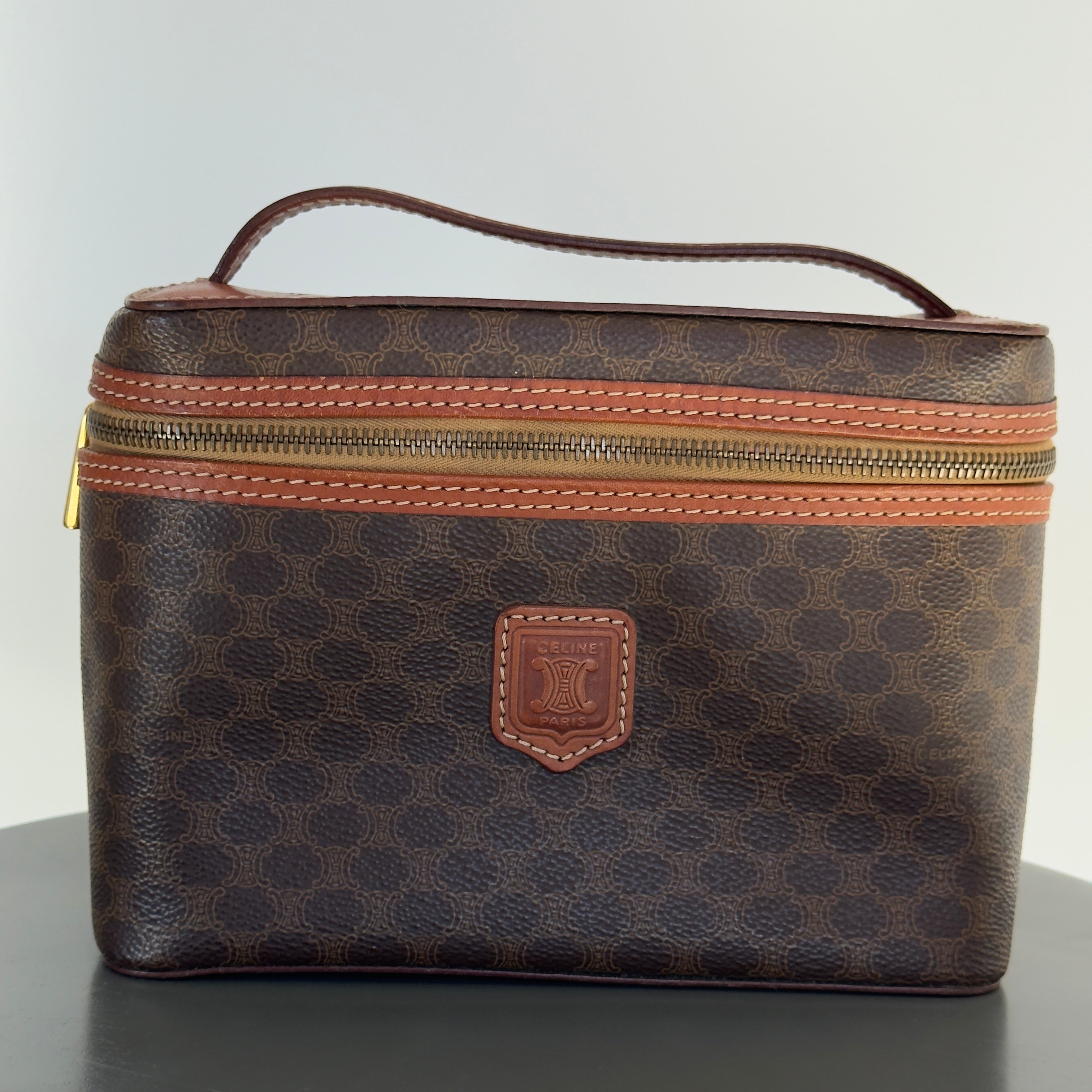 Celine Brown Macadam Vanity Handbag - Queen May
