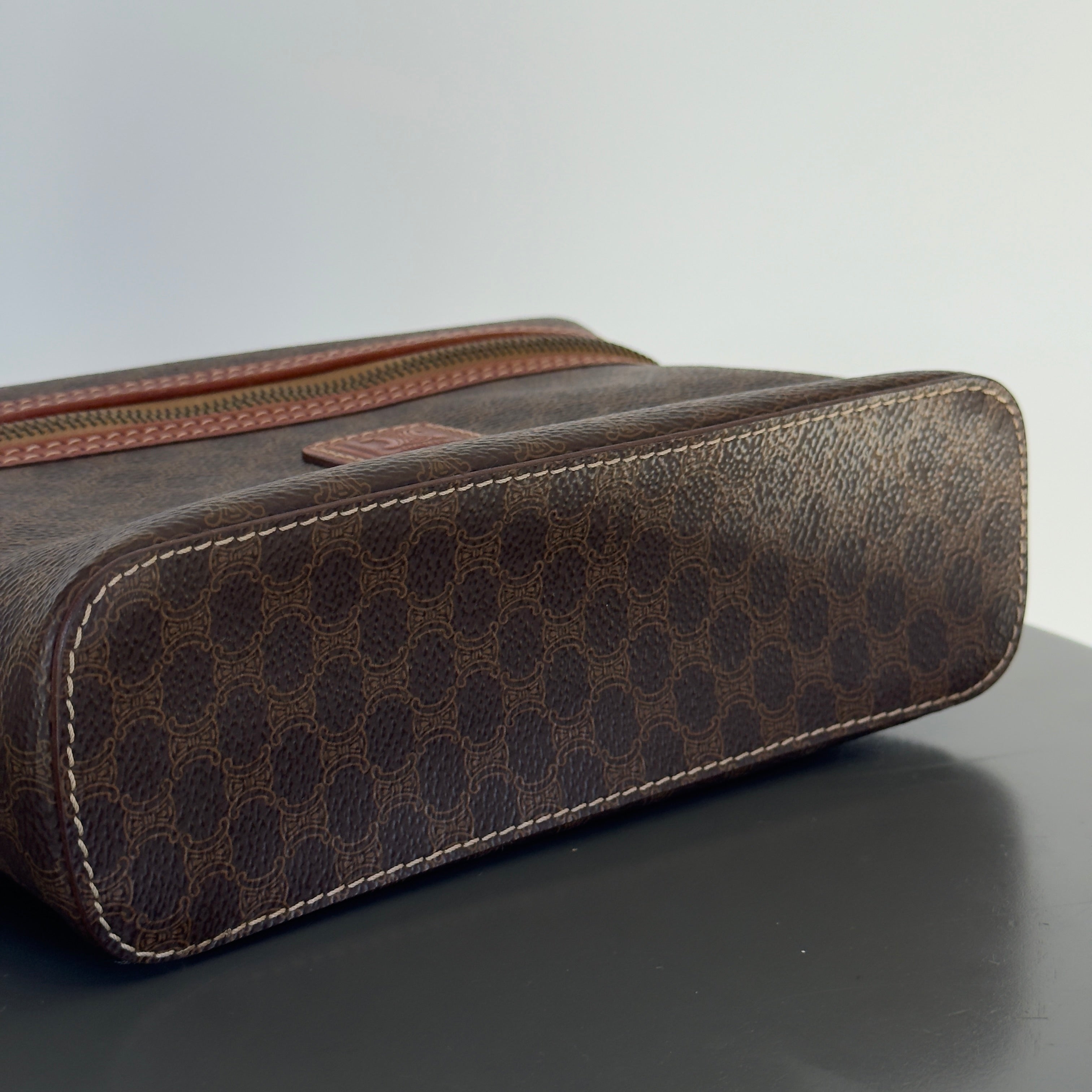Celine Brown Macadam Vanity Handbag - Queen May