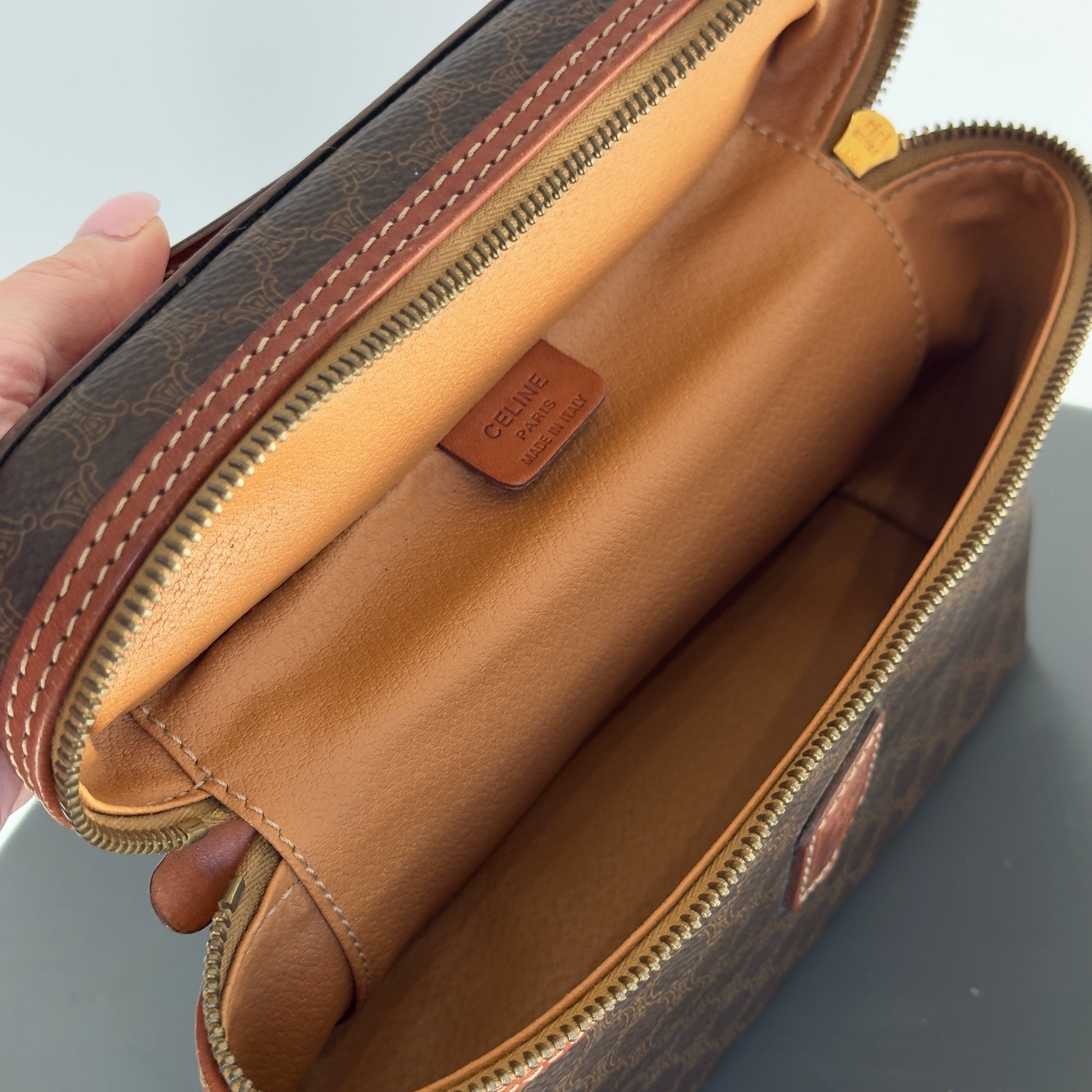 Celine Brown Macadam Vanity Handbag - Queen May