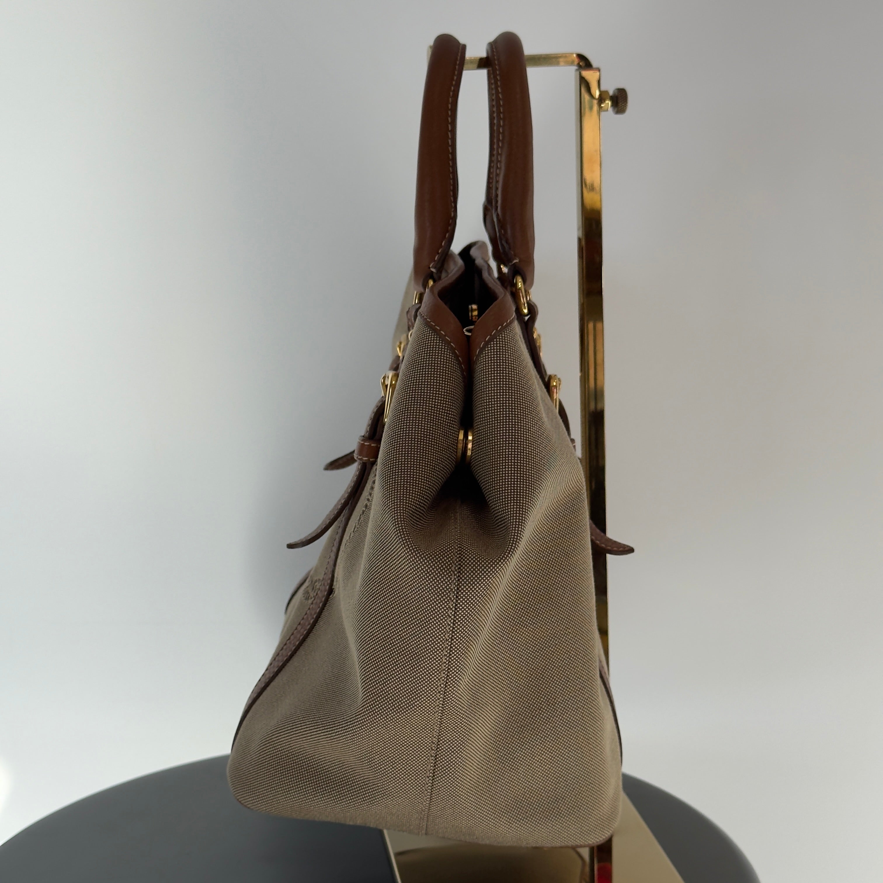 Prada Jacquard Logo Tote Corda Bruciato - Queen May