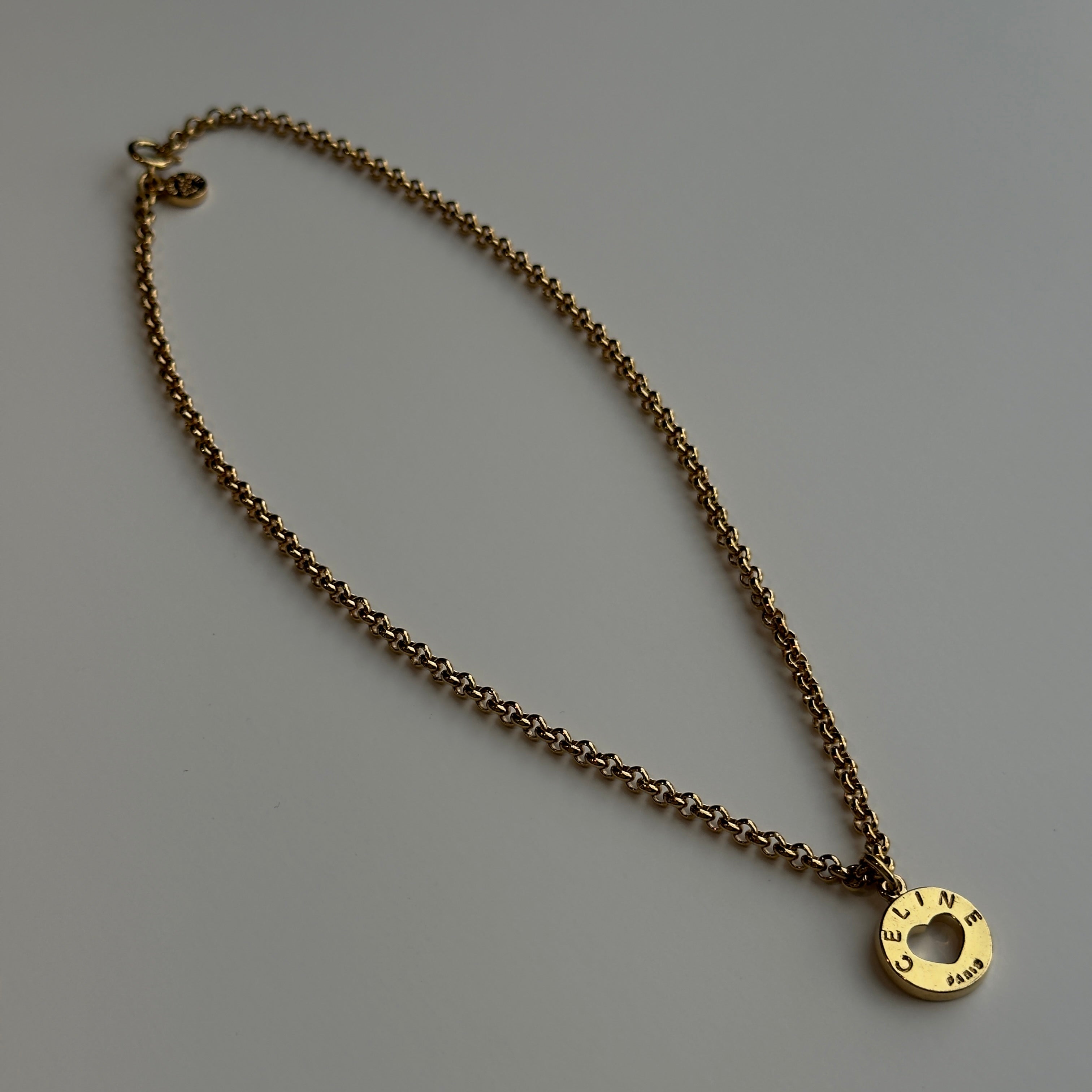Celine Circle Logo Heart Pendant Necklace - Queen May
