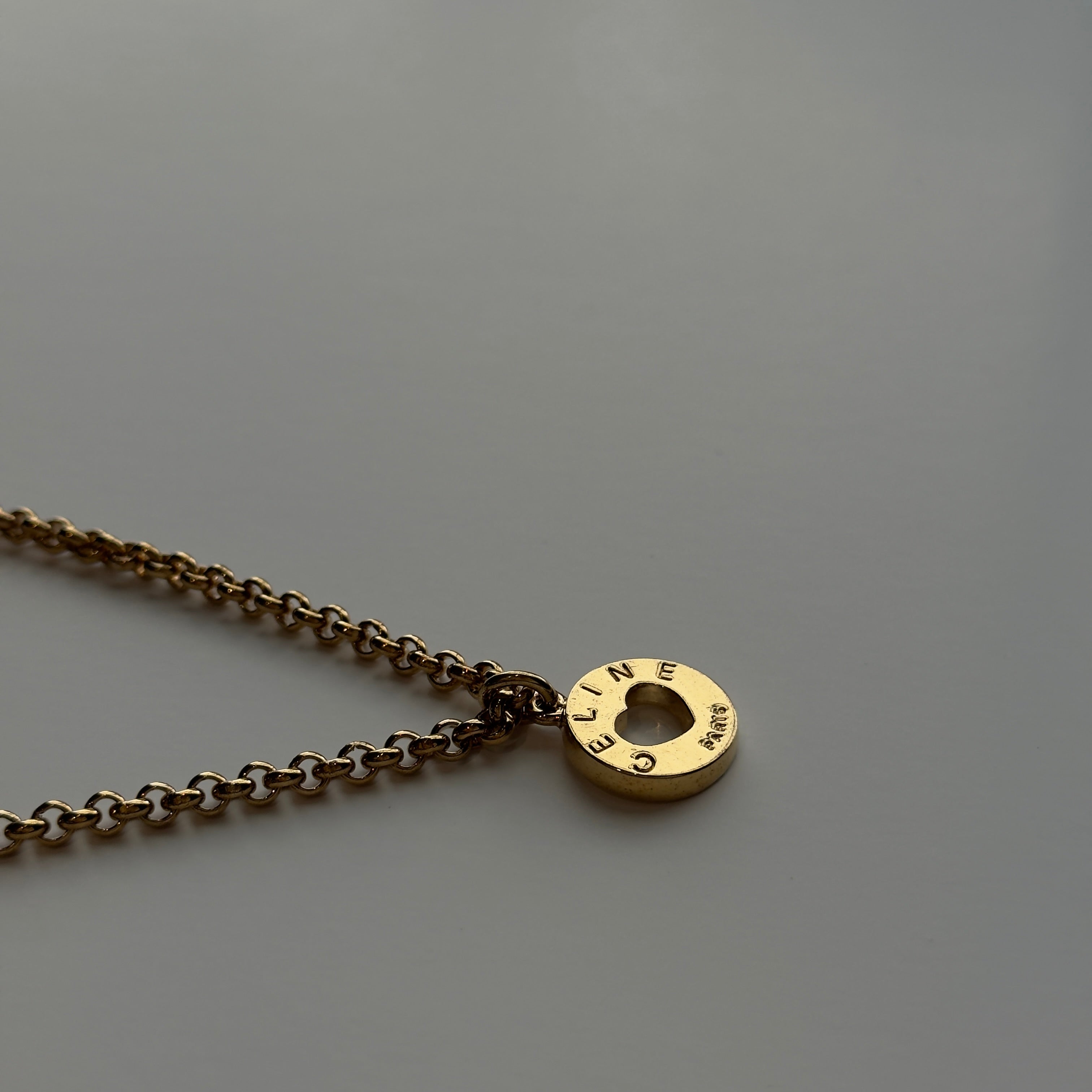 Celine Circle Logo Heart Pendant Necklace - Queen May