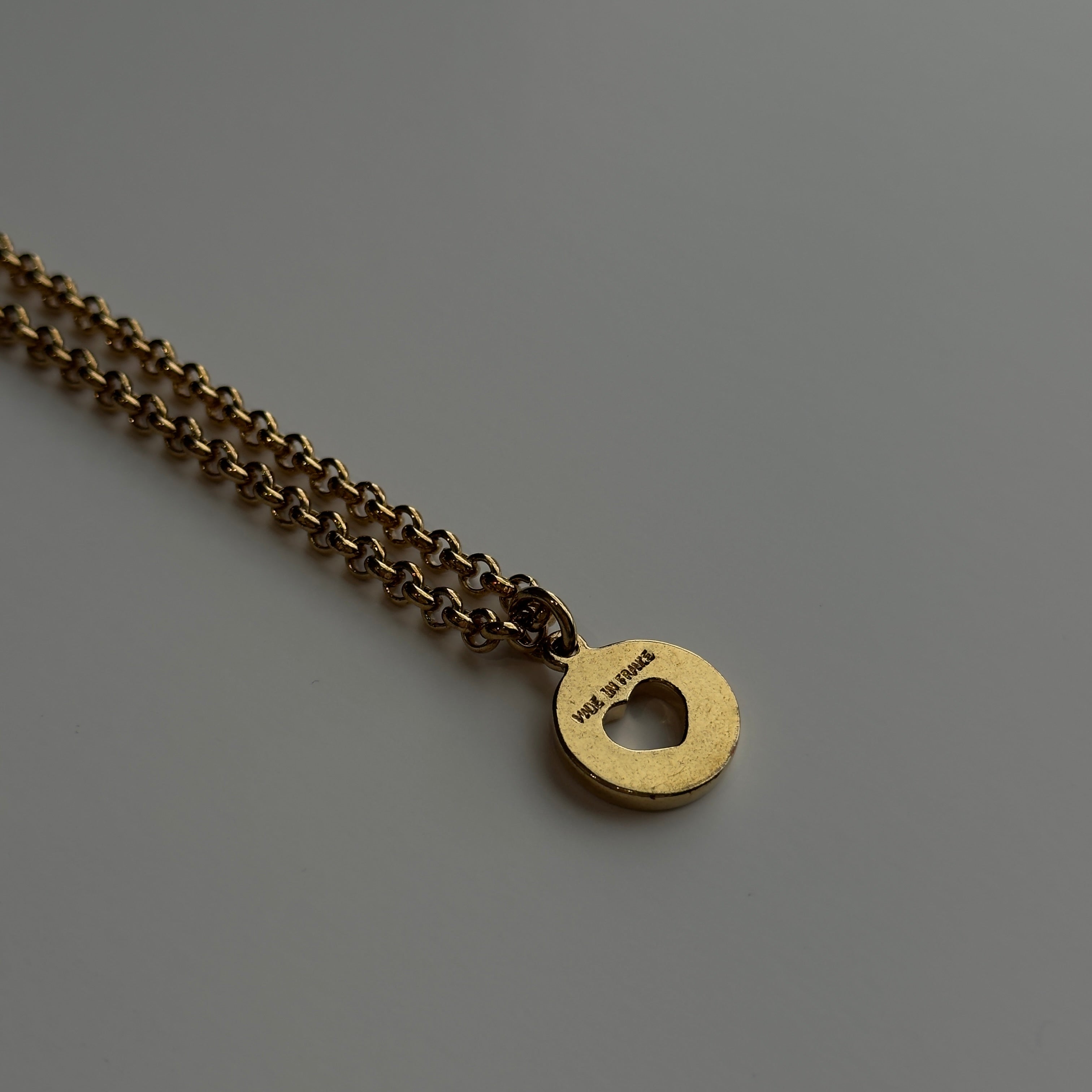 Celine Circle Logo Heart Pendant Necklace - Queen May