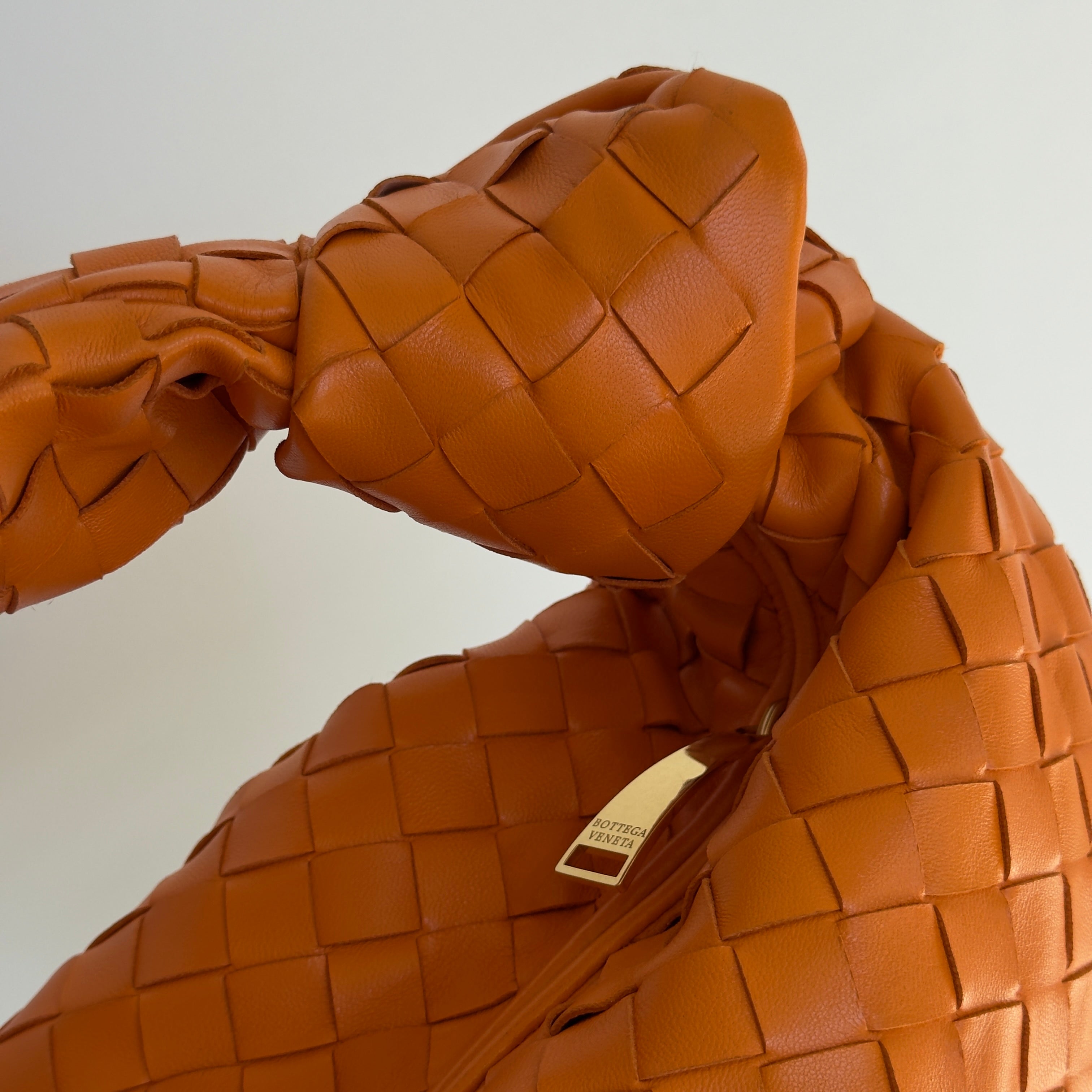 Bottega Veneta Orange Jodie Intrecciato Leather Handbag - Queen May