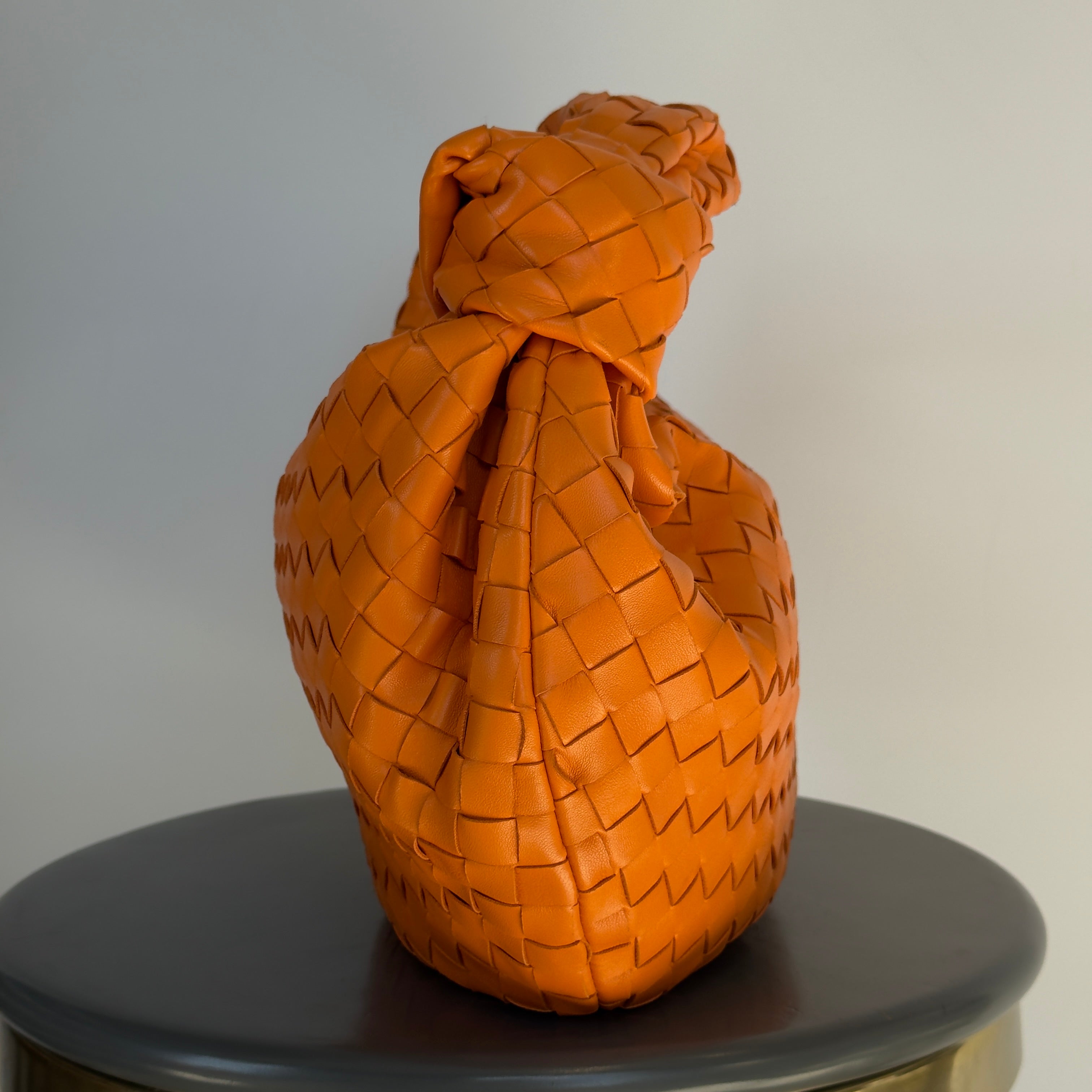 Bottega Veneta Orange Jodie Intrecciato Leather Handbag - Queen May