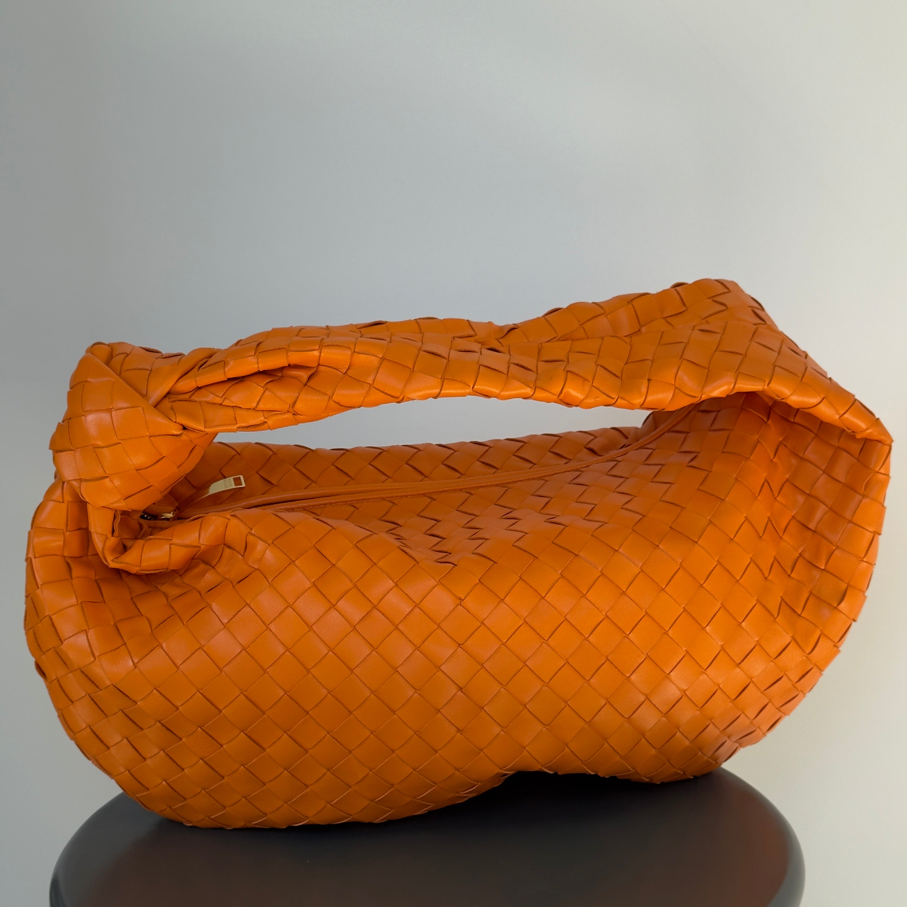 Bottega Veneta Orange Jodie Intrecciato Leather Handbag - Queen May