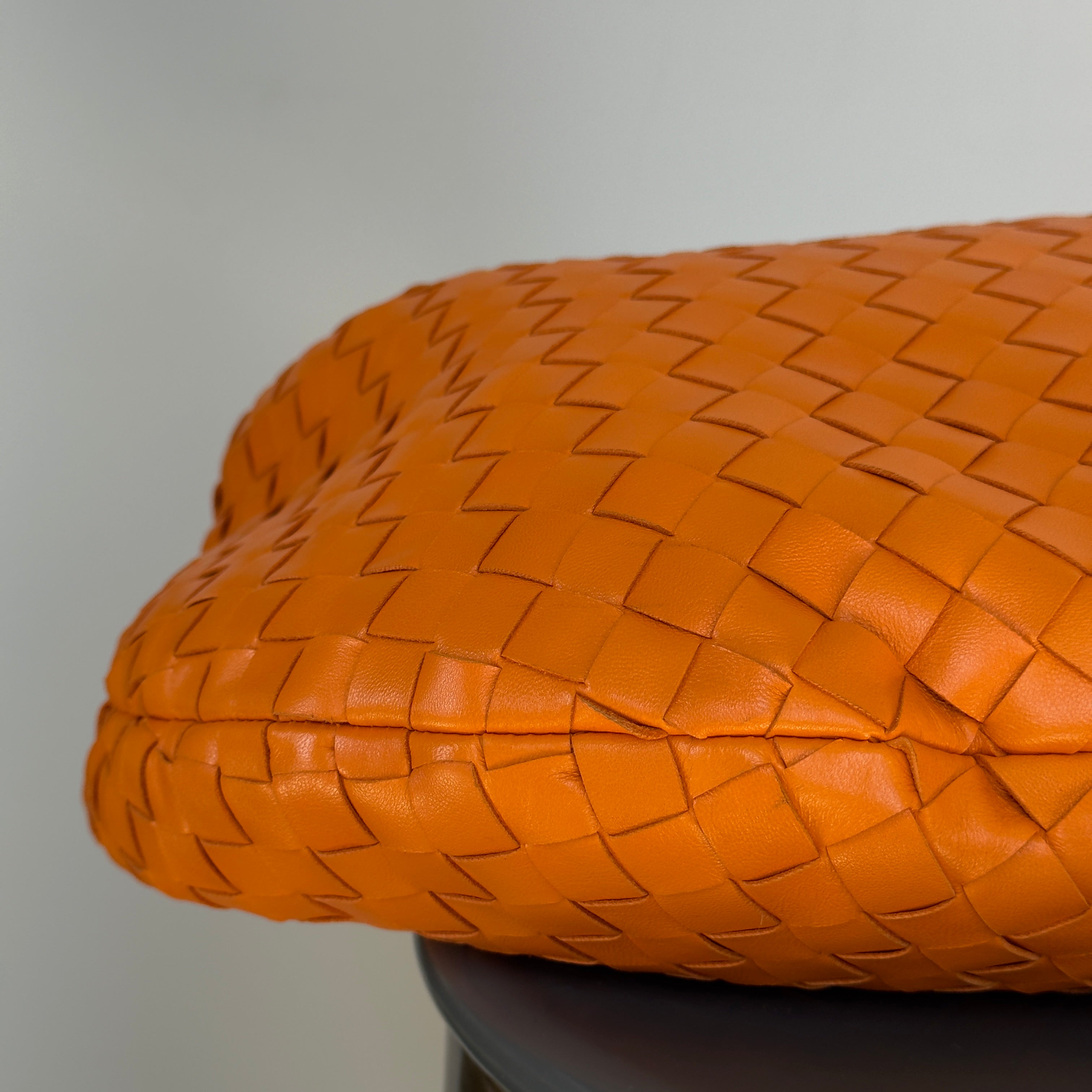 Bottega Veneta Orange Jodie Intrecciato Leather Handbag - Queen May