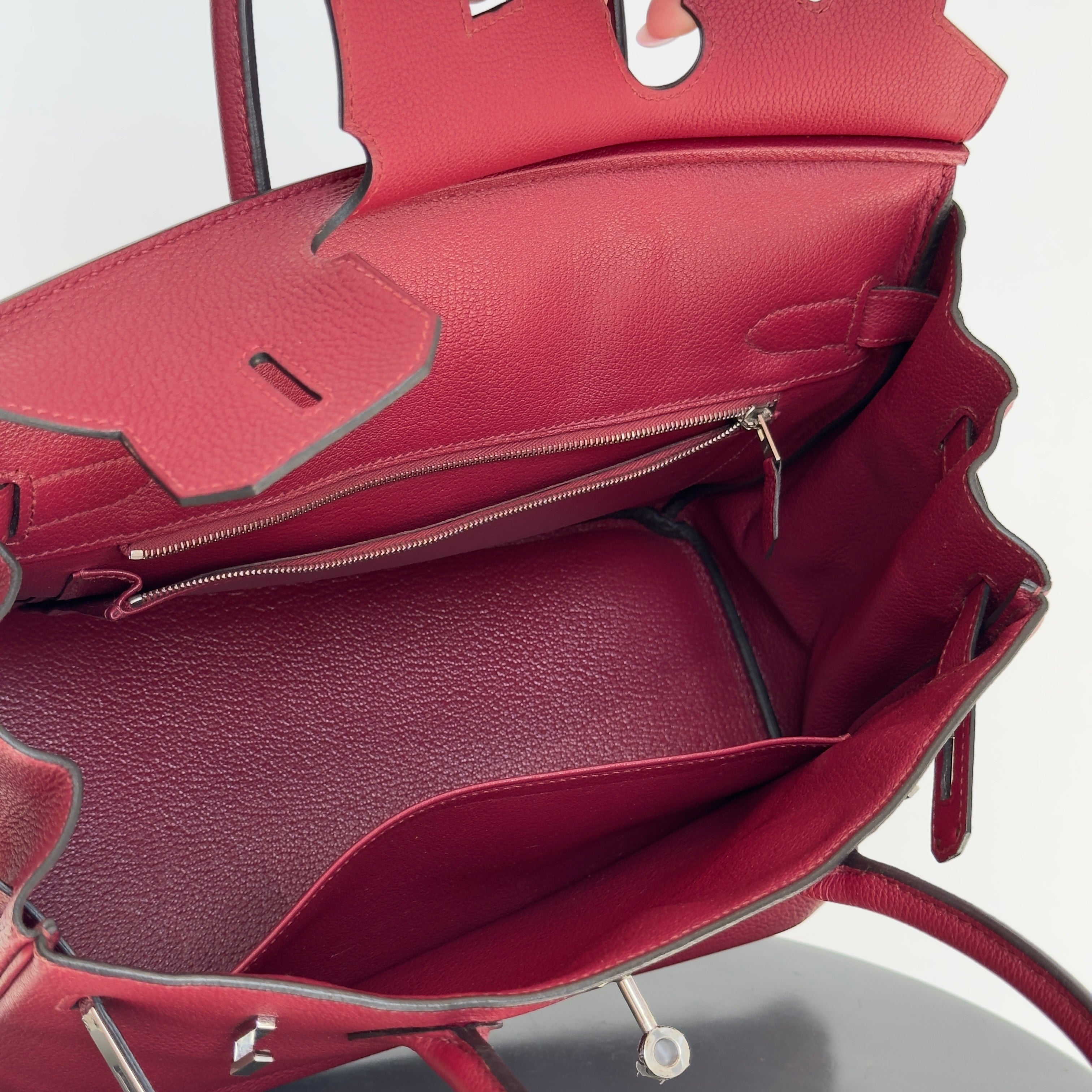 Hermes Rouge Grenat Birkin 30 Togo Leather Palladium Hardware - Queen May