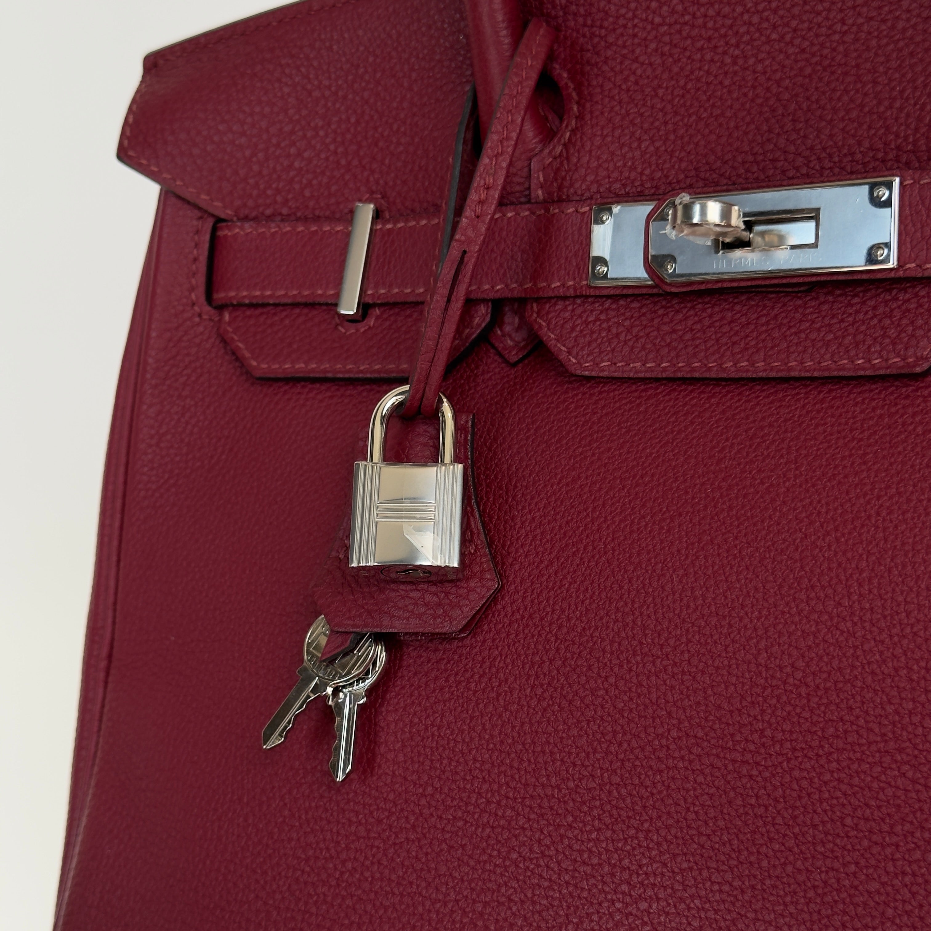 Hermes Rouge Grenat Birkin 30 Togo Leather Palladium Hardware - Queen May