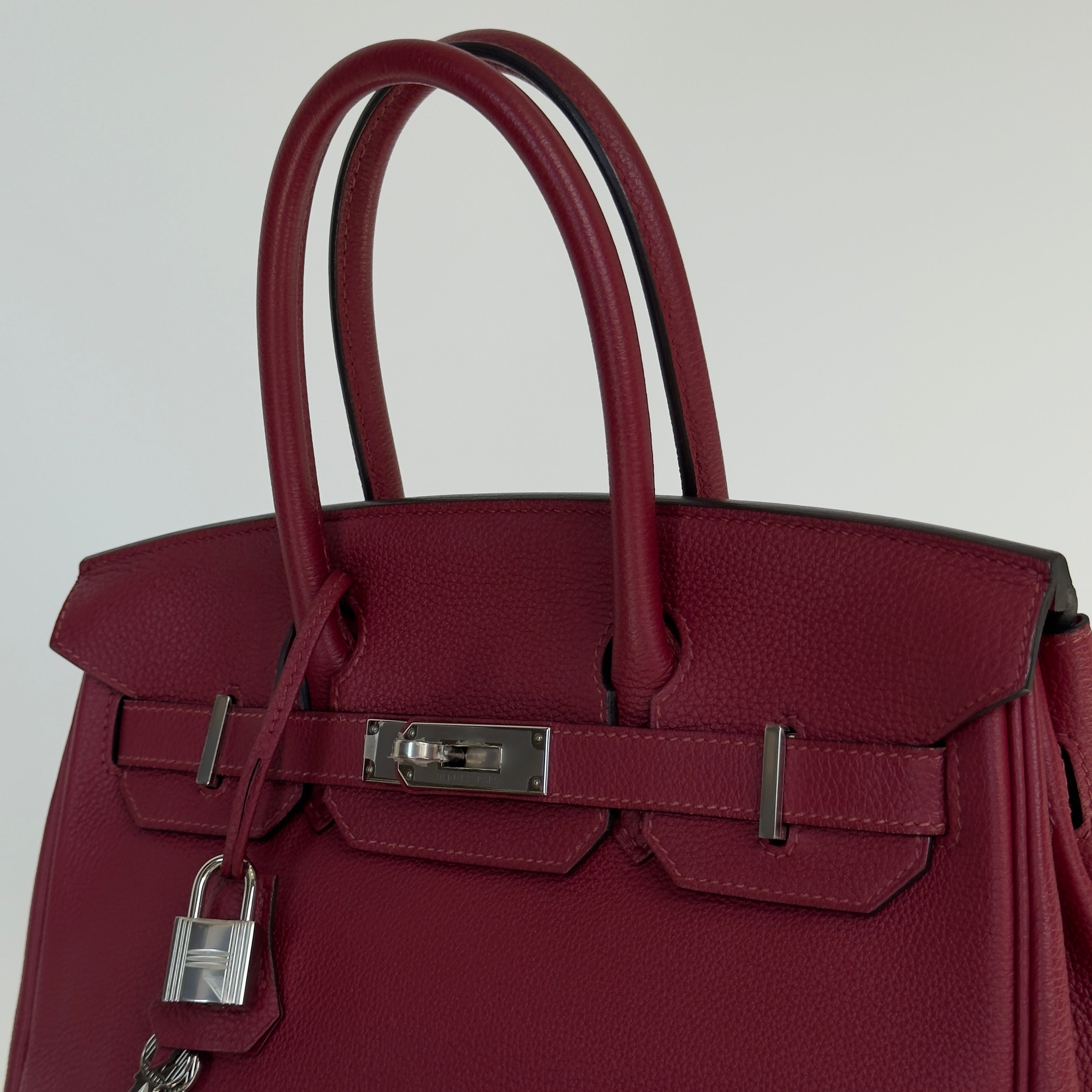 Hermes Rouge Grenat Birkin 30 Togo Leather Palladium Hardware - Queen May