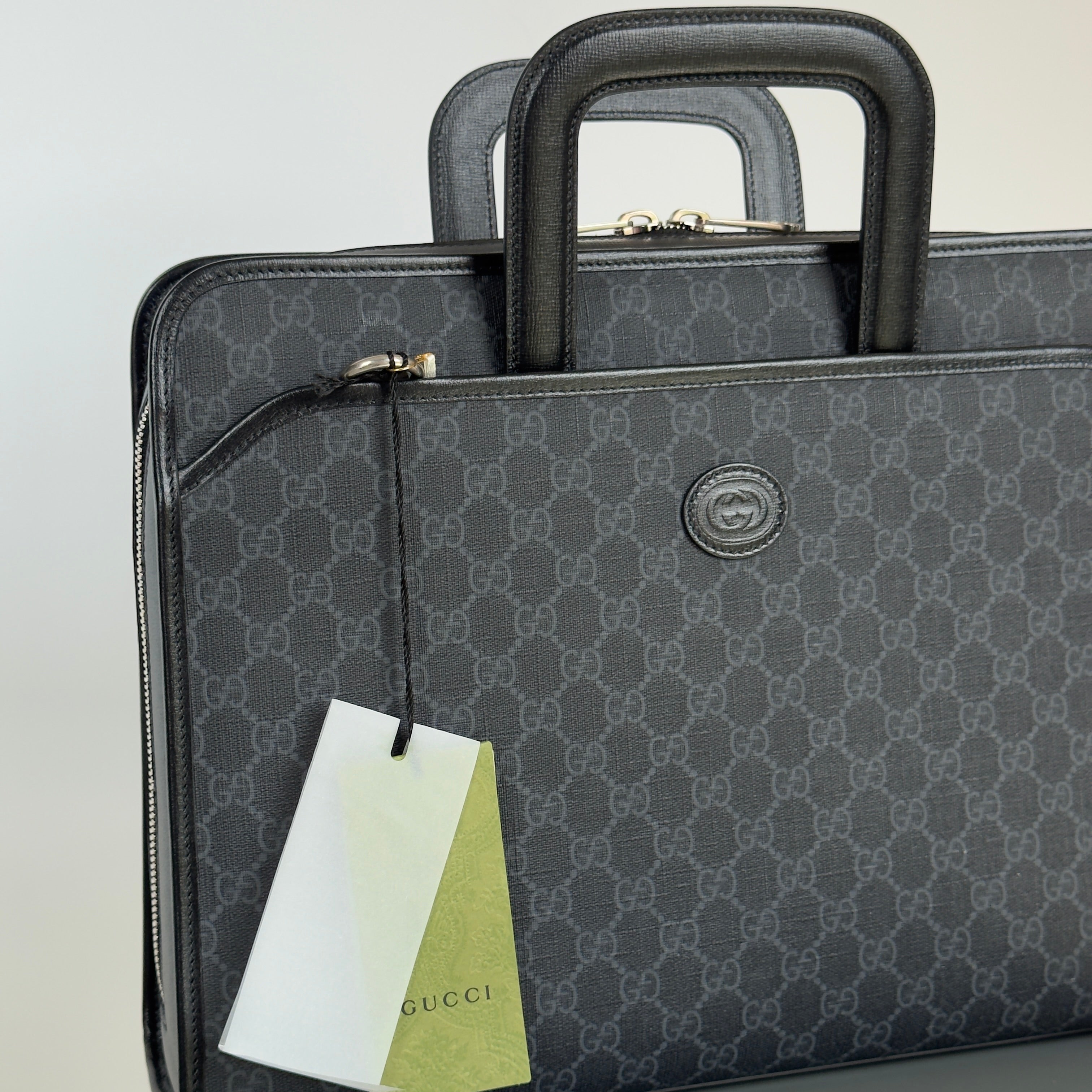 Gucci Interlocking G Patch Convertible Briefcase GG Coated Canvas - Queen May