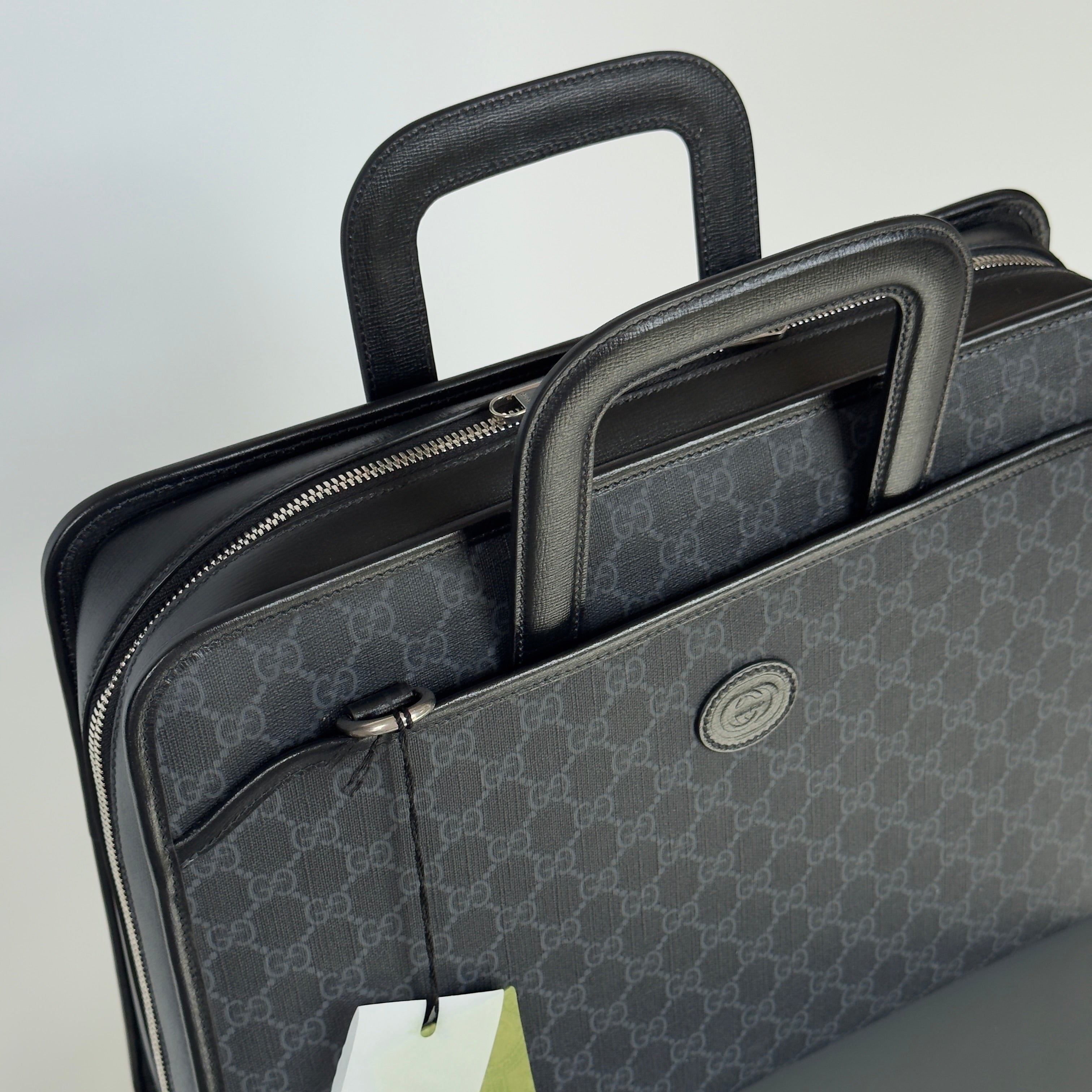 Gucci Interlocking G Patch Convertible Briefcase GG Coated Canvas - Queen May