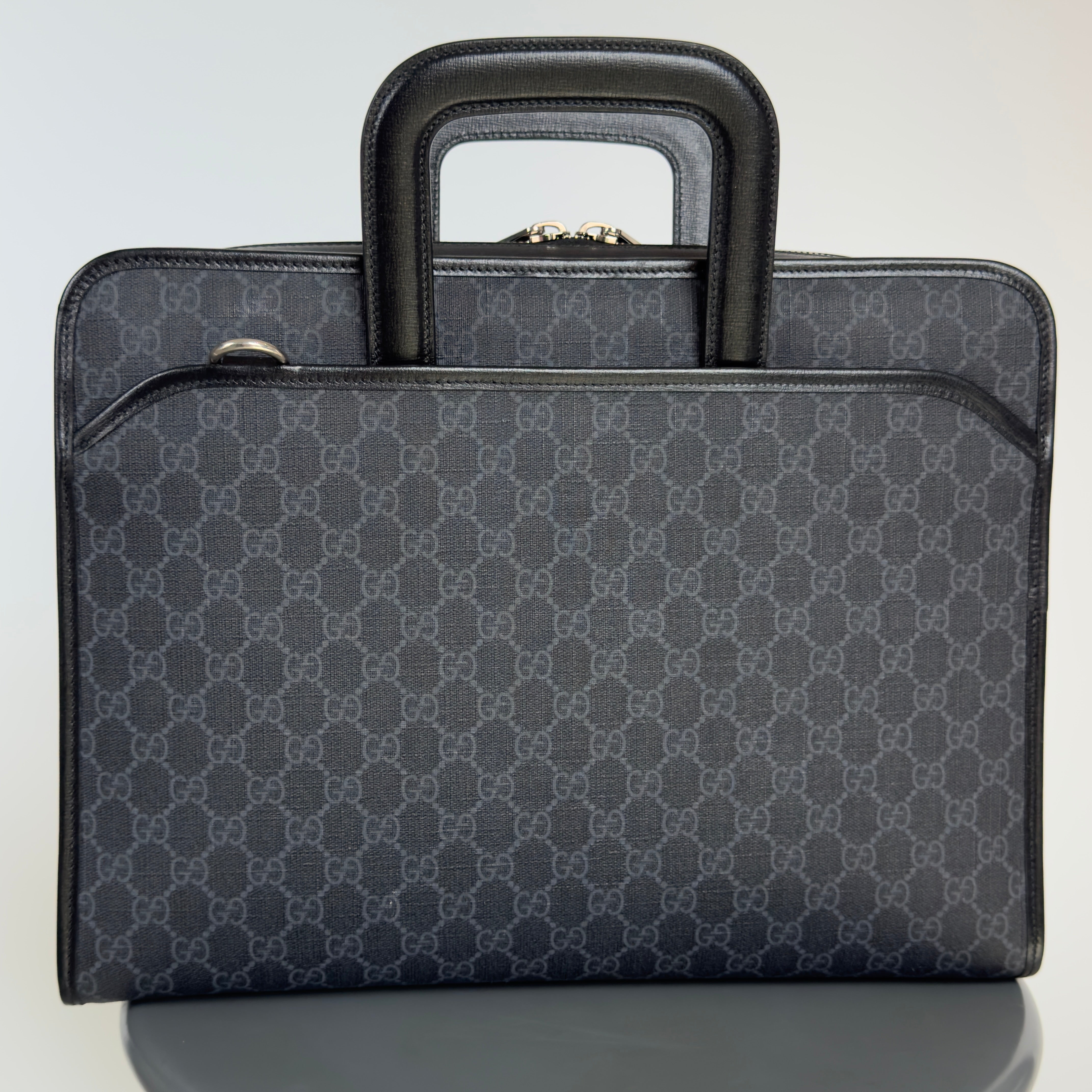 Gucci Interlocking G Patch Convertible Briefcase GG Coated Canvas - Queen May