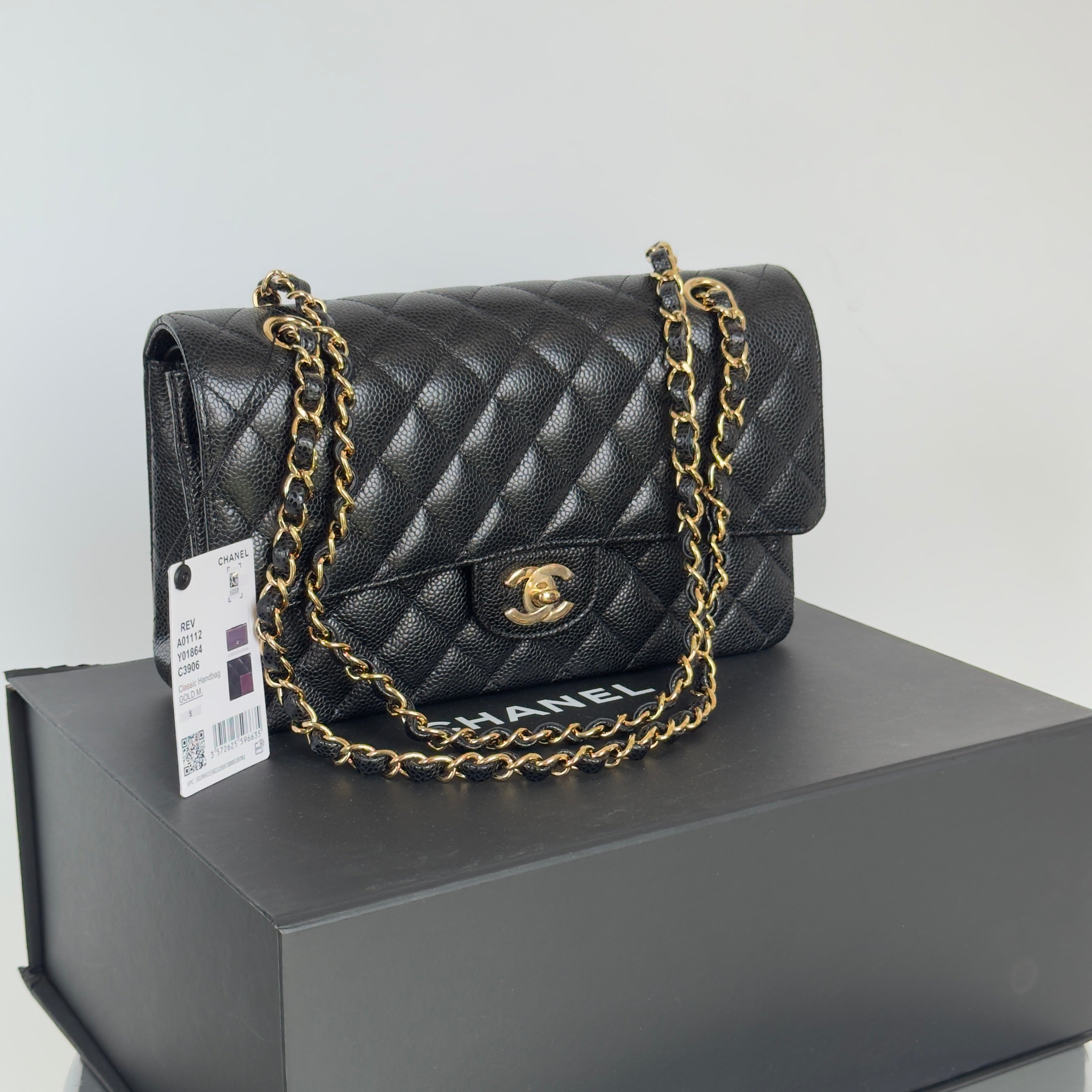 Chanel Medium Caviar Double Flap Black - Queen May