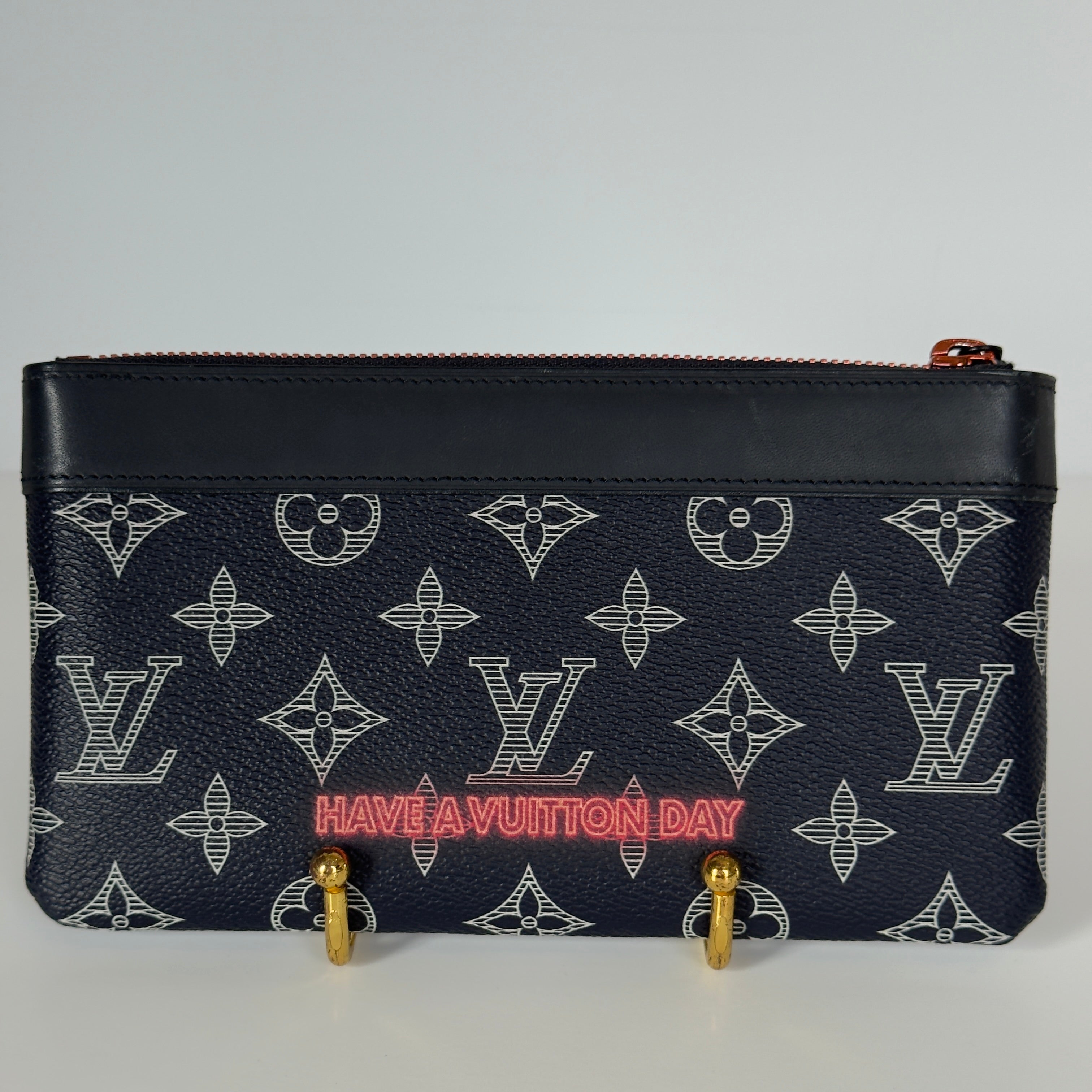 Louis Vuitton Upside Down Monogram Pochette Navy - Queen May
