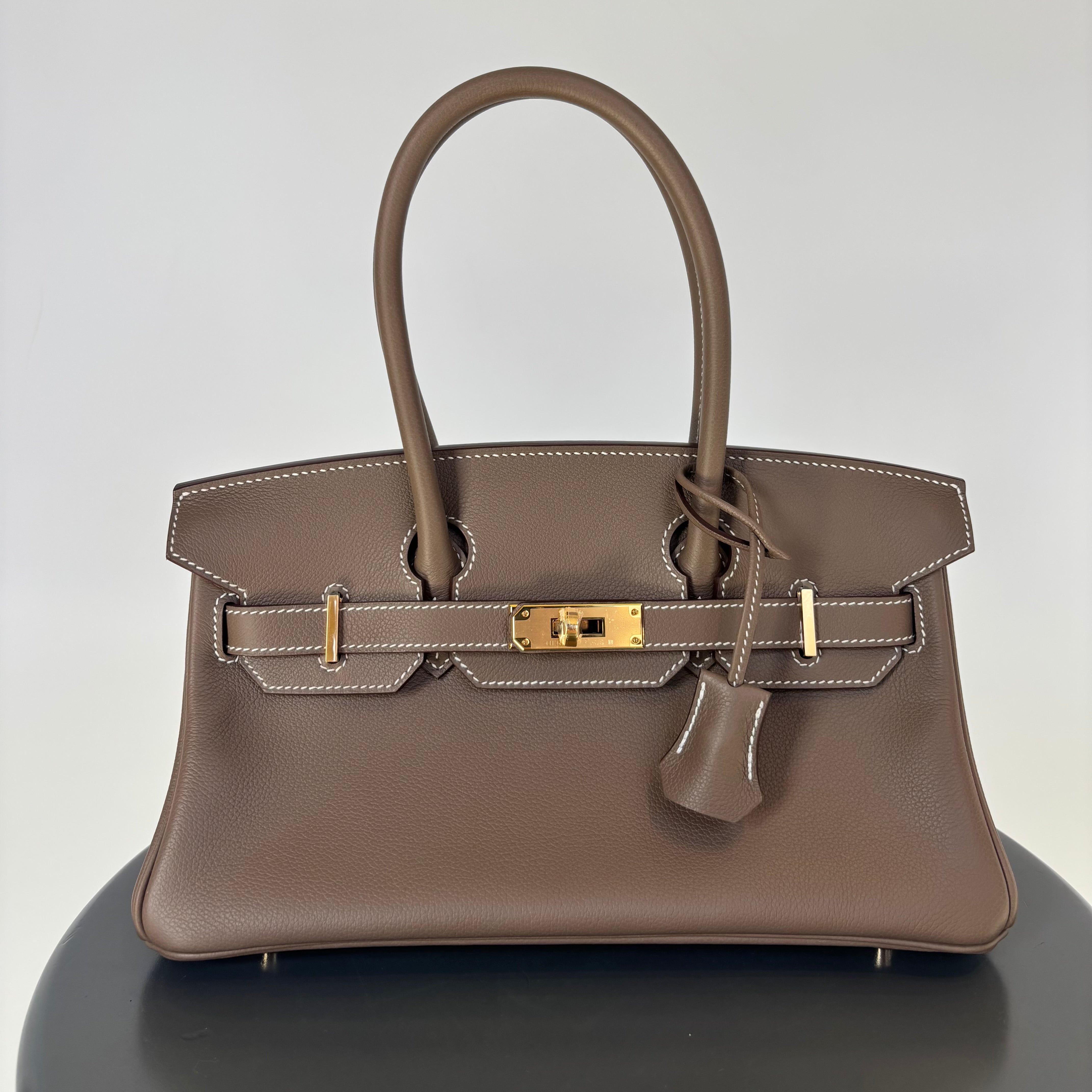 Hermes Evercolor Shoulder Birkin Light 29 Etoupe / Gold Hardware - Queen May